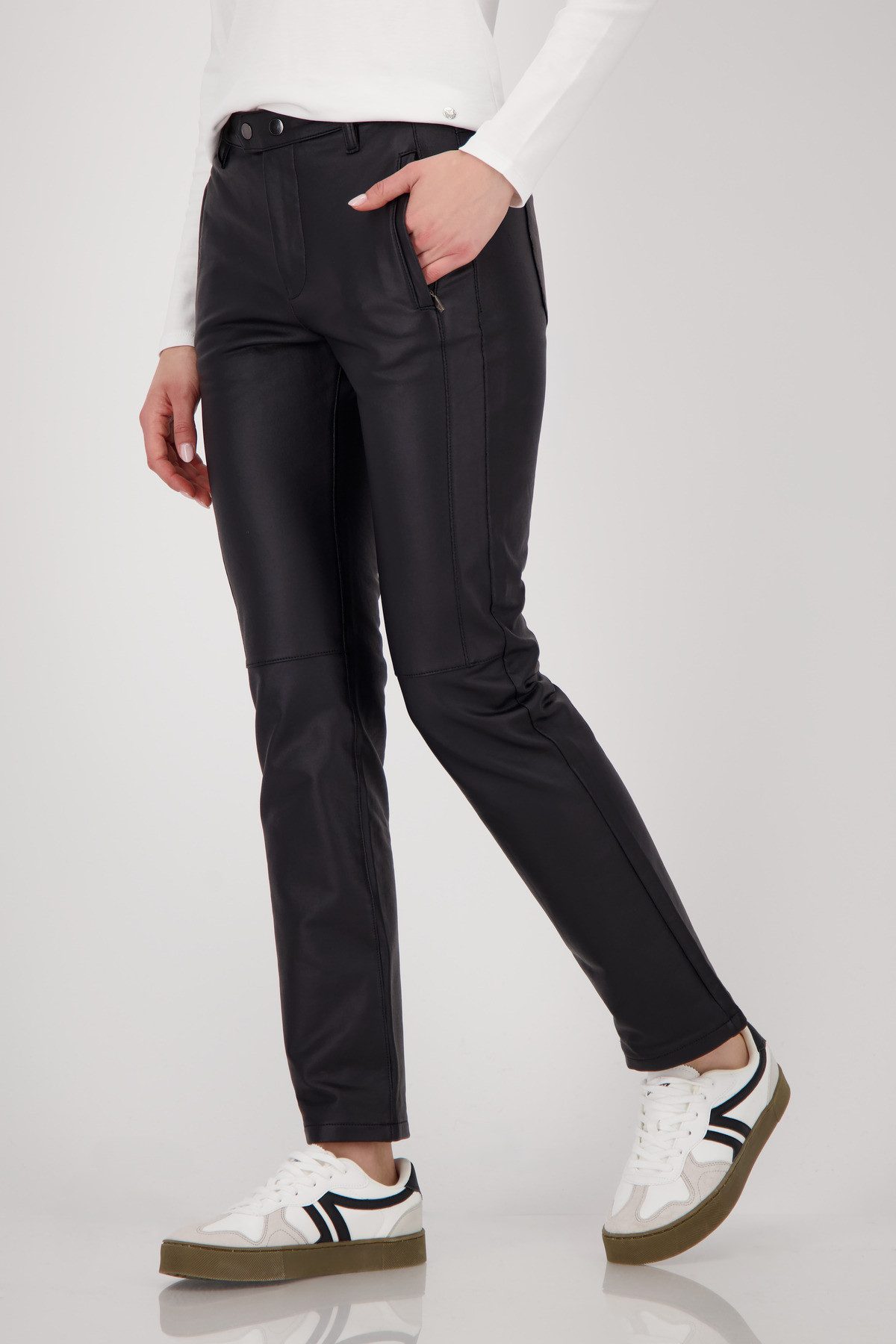 Monari Imitatieleren broek Lederlook