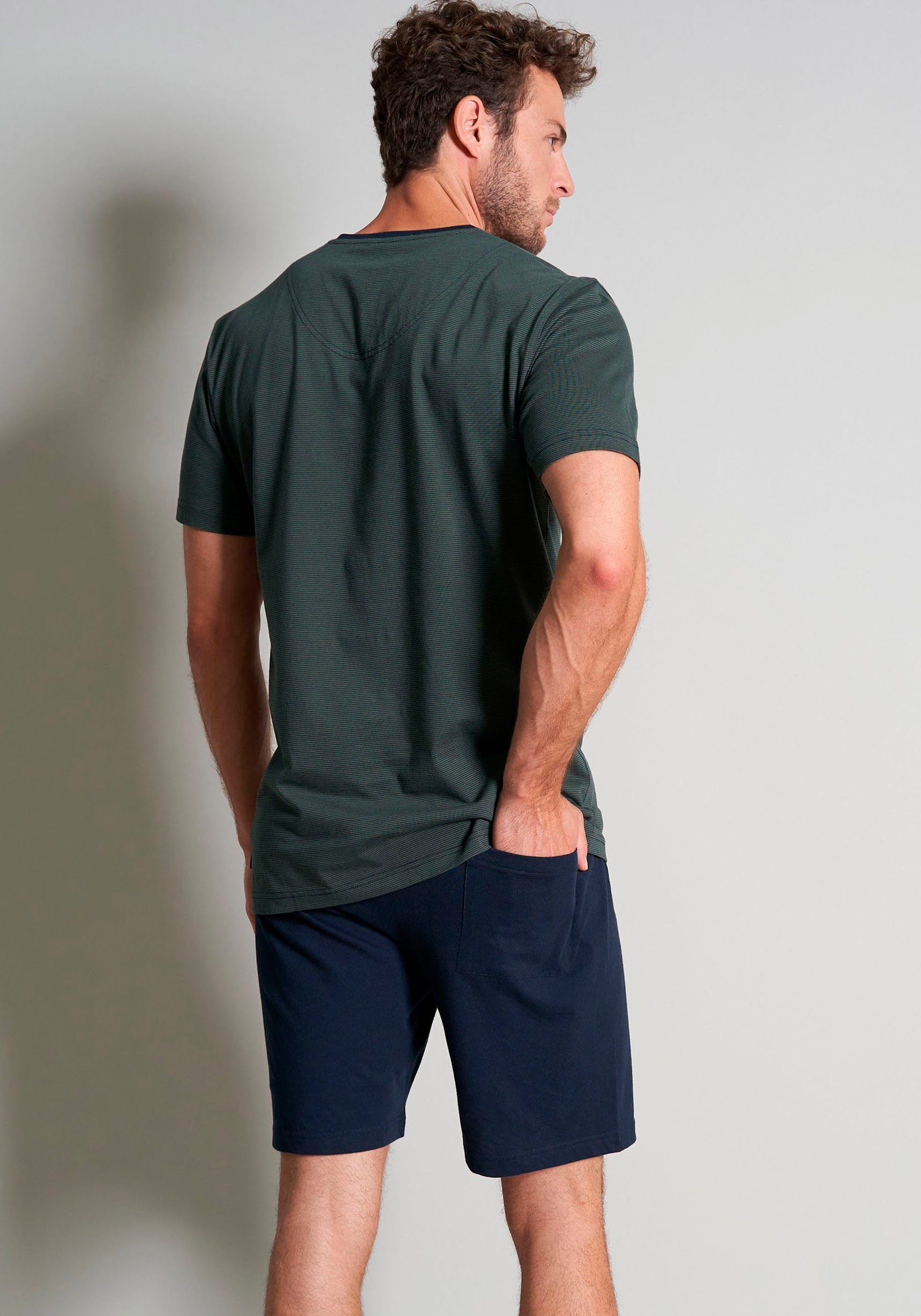Tom Tailor Shortama Nevada met cool v-hals (2-delig)