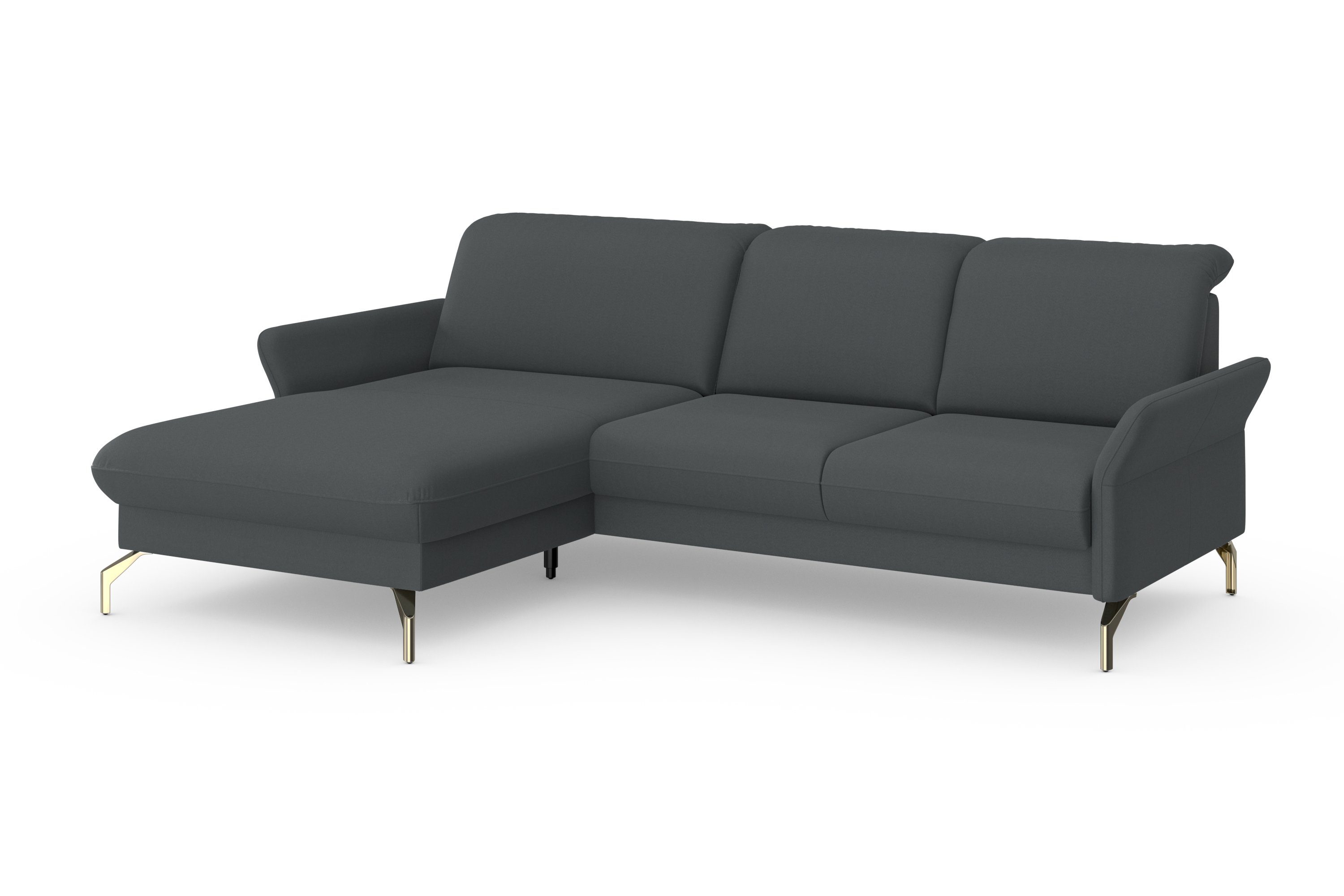 sit&more Hoekbank Fashion L-vorm naar keuze met verstelbare hoofdsteun, uittrekzitting, motorisch, nikkel poten