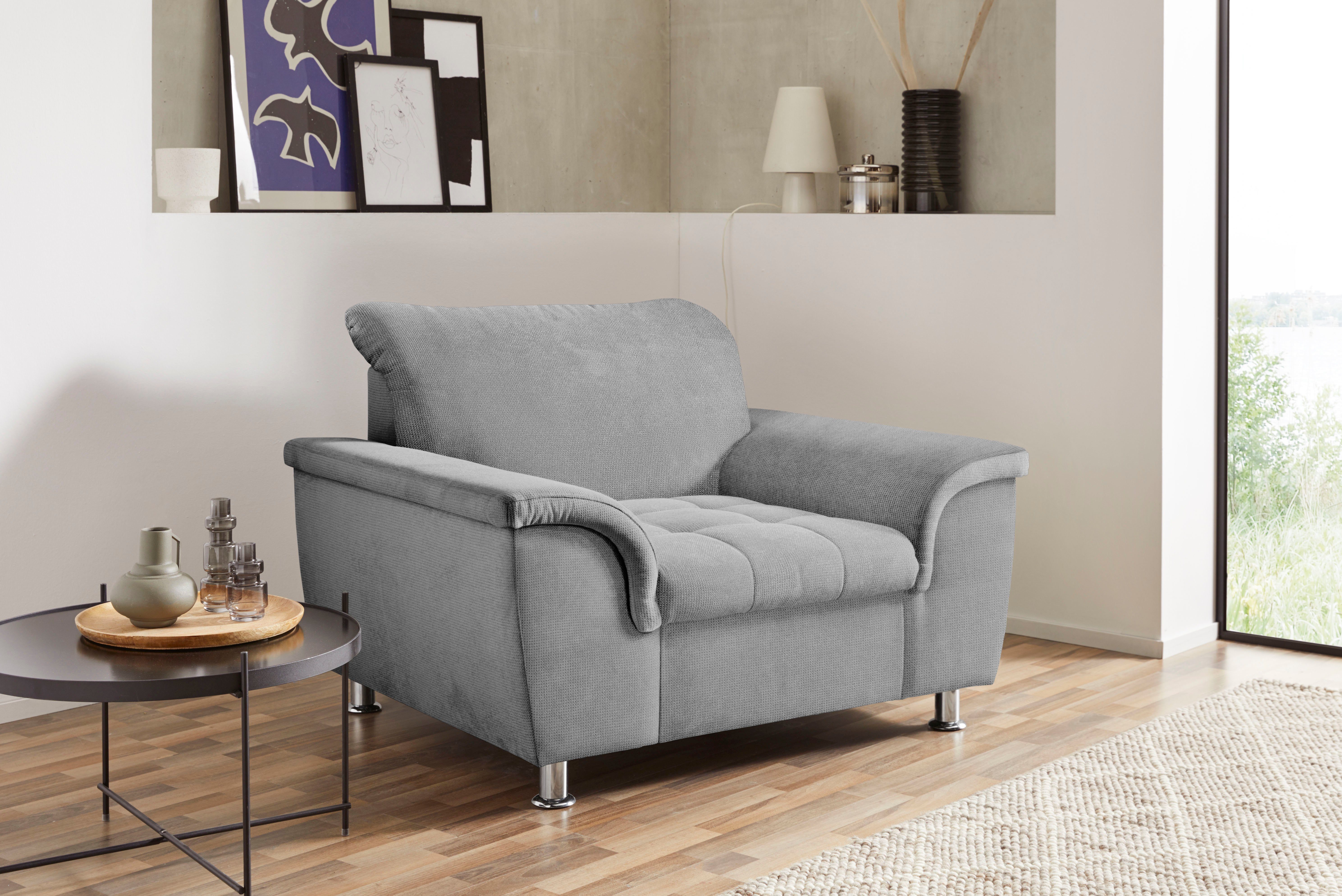 DOMO collection Fauteuil Franzi naar keuze met verstelling van het hoofdeind fauteuils grijs