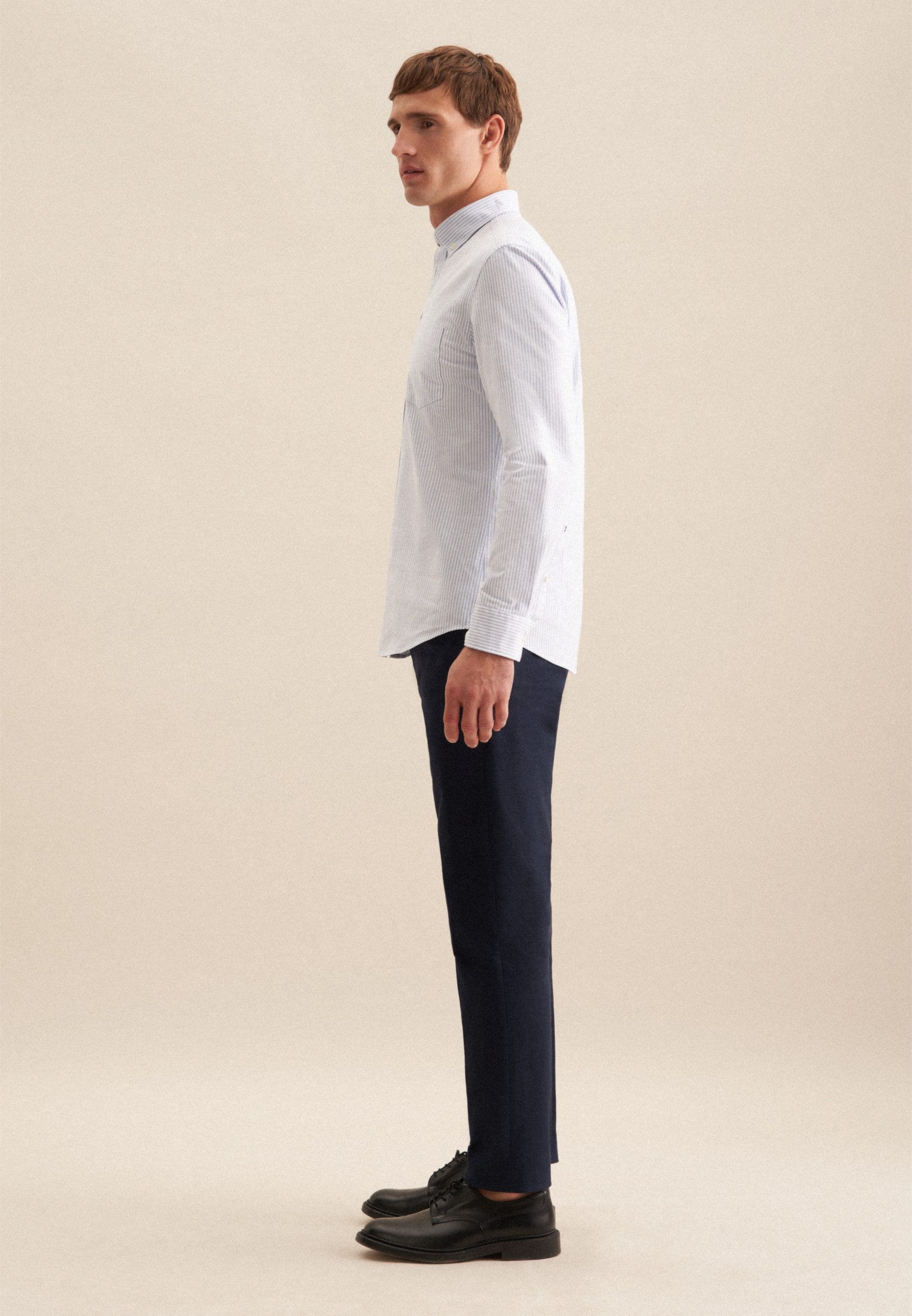 seidensticker Businessoverhemd Slim 1/1 Button-down kraag gestreept