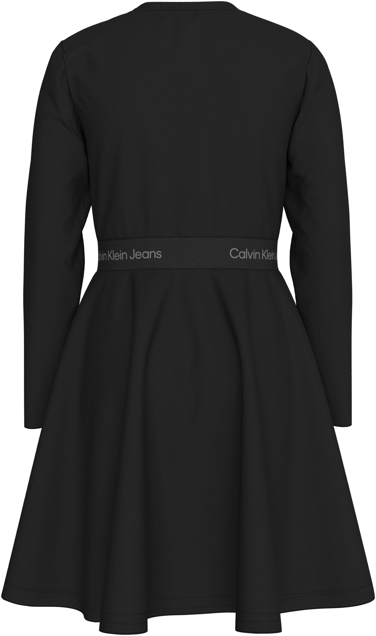 Calvin Klein Midi-jurk Ls Logo Tape Punto Dress voor kinderen tot 16 jaar en met logo-opdruk