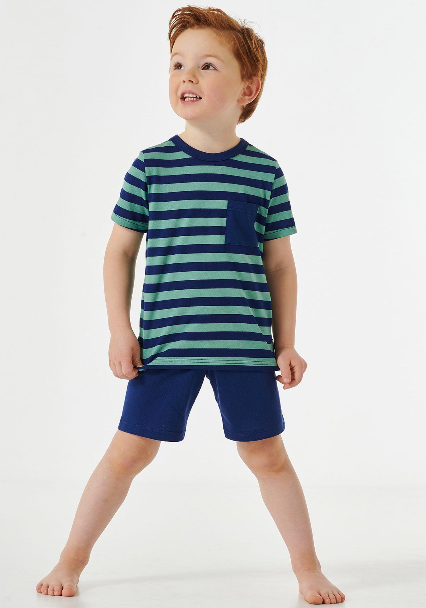 Schiesser Shortama "Casual World" met gestreept shirt (set, 2-delig)