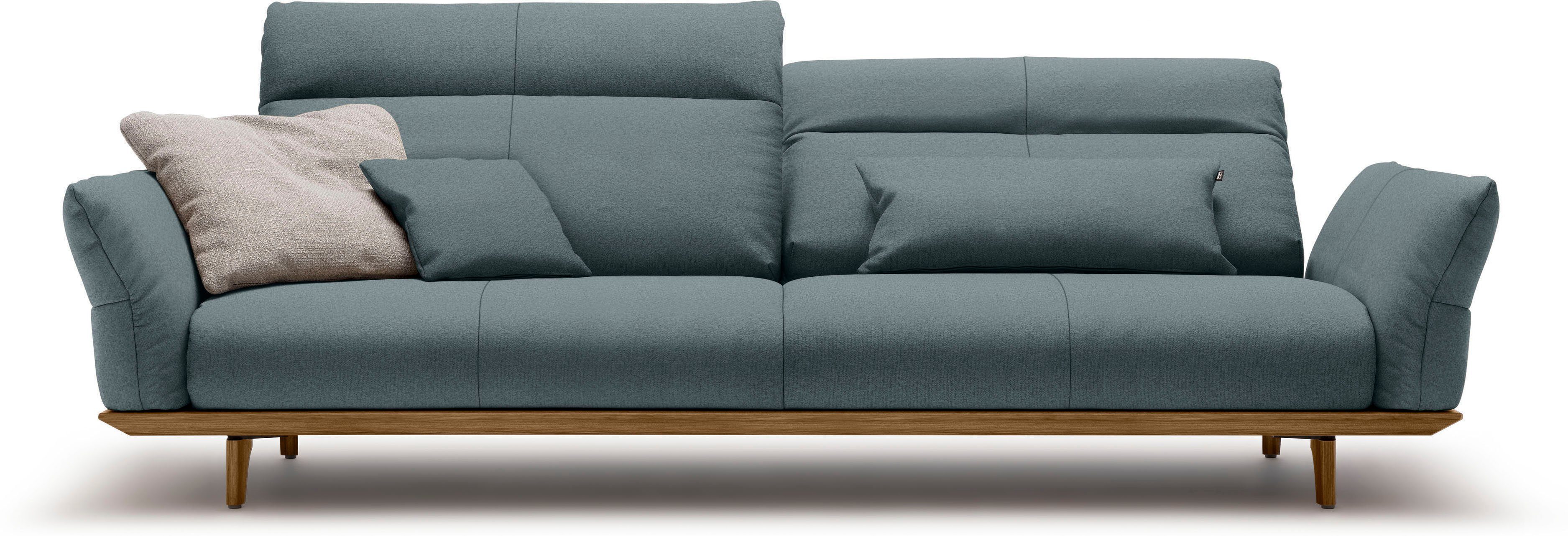 huelsta sofa 4-zitsbank hs.460 onderstel in walnotenhout, walnotenhouten poten, breedte 248 cm blauw