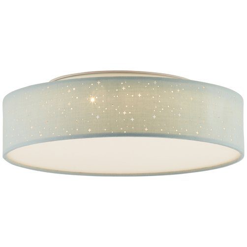 Brilliant Leuchten Plafondlamp Baska Ø 38 cm, stoffen kap sterrenhemel-look, 3-traps dimbaar (1 stuk)