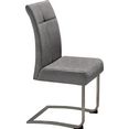 home affaire vrijdragende stoel rab bekleding in verschillende kwaliteiten, maximaal vermogen 120 kg, frame gepoedercoate chroom-look (set, 2 stuks) grijs
