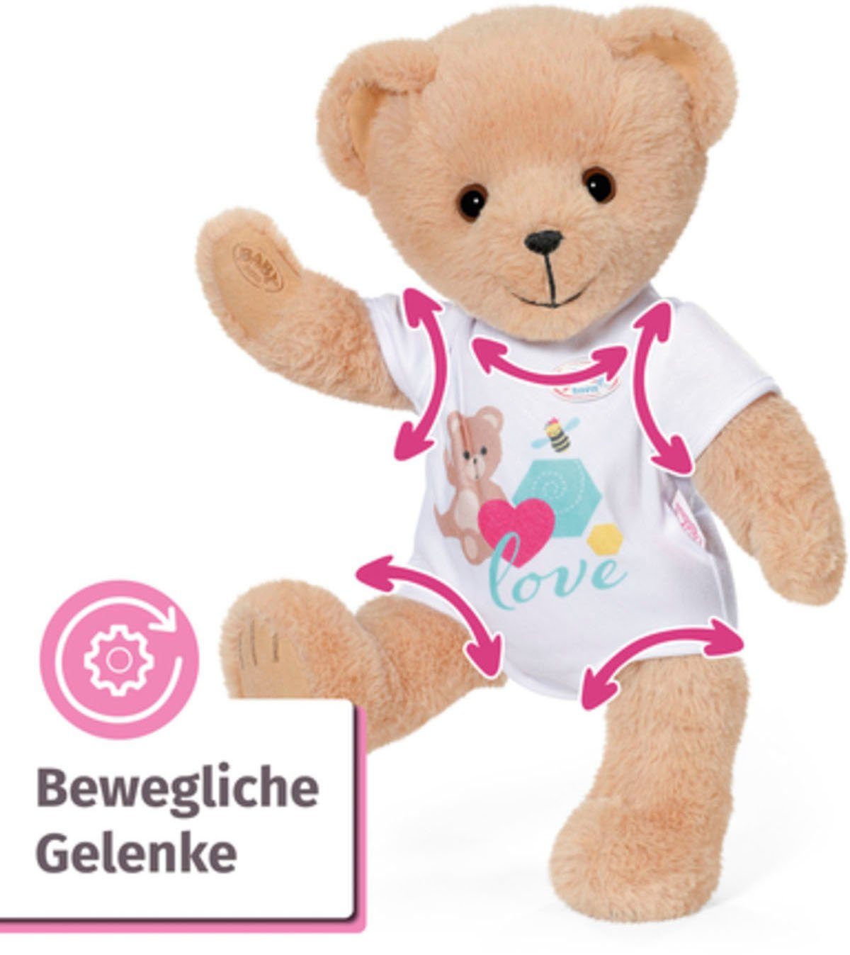 Baby Born Knuffelbeest Teddy beer, wit inclusief boxpakje - teddybeer