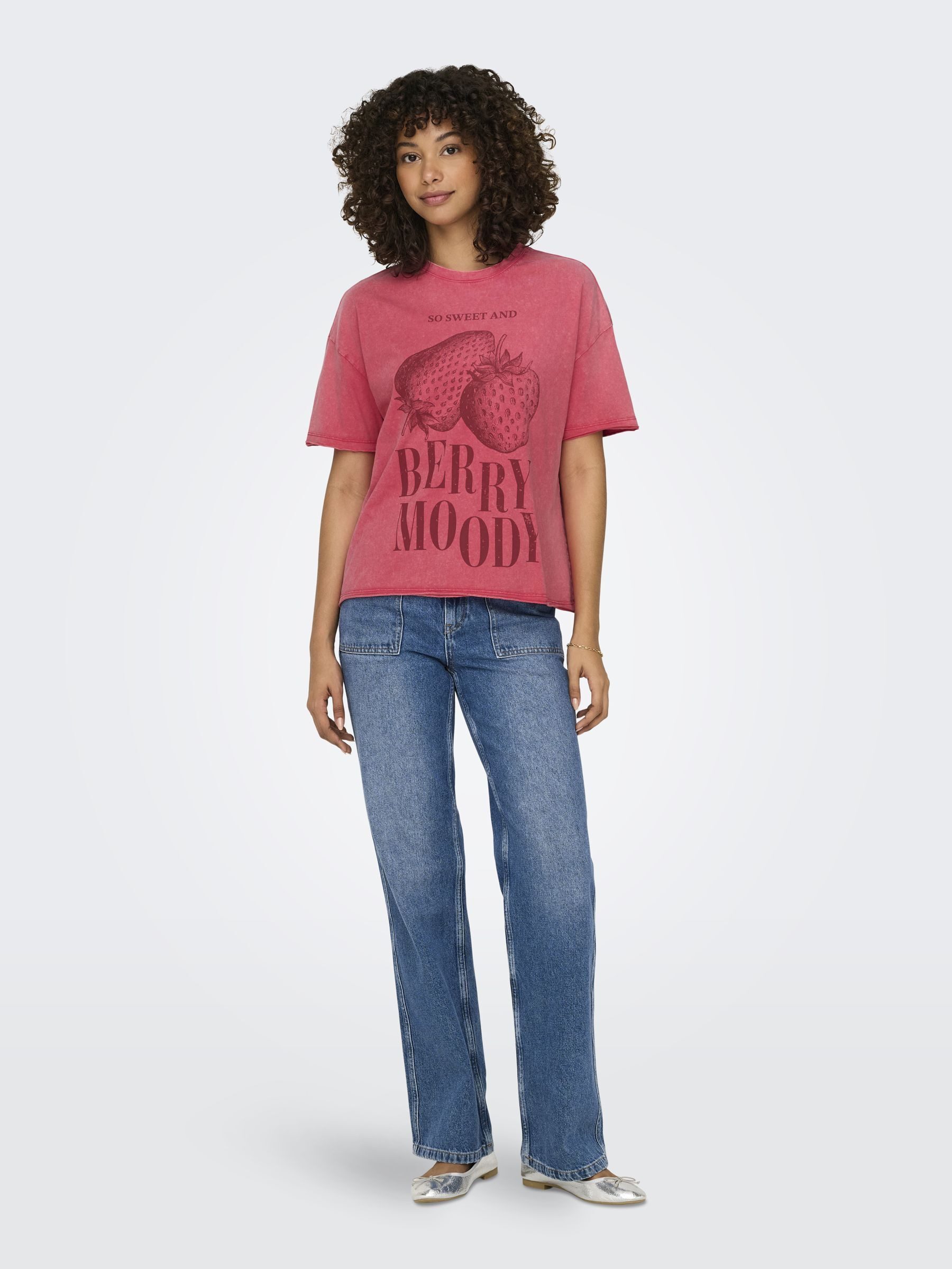 Only Shirt met korte mouwen ONLKINNA S/S FRUIT TOP BOX JRS