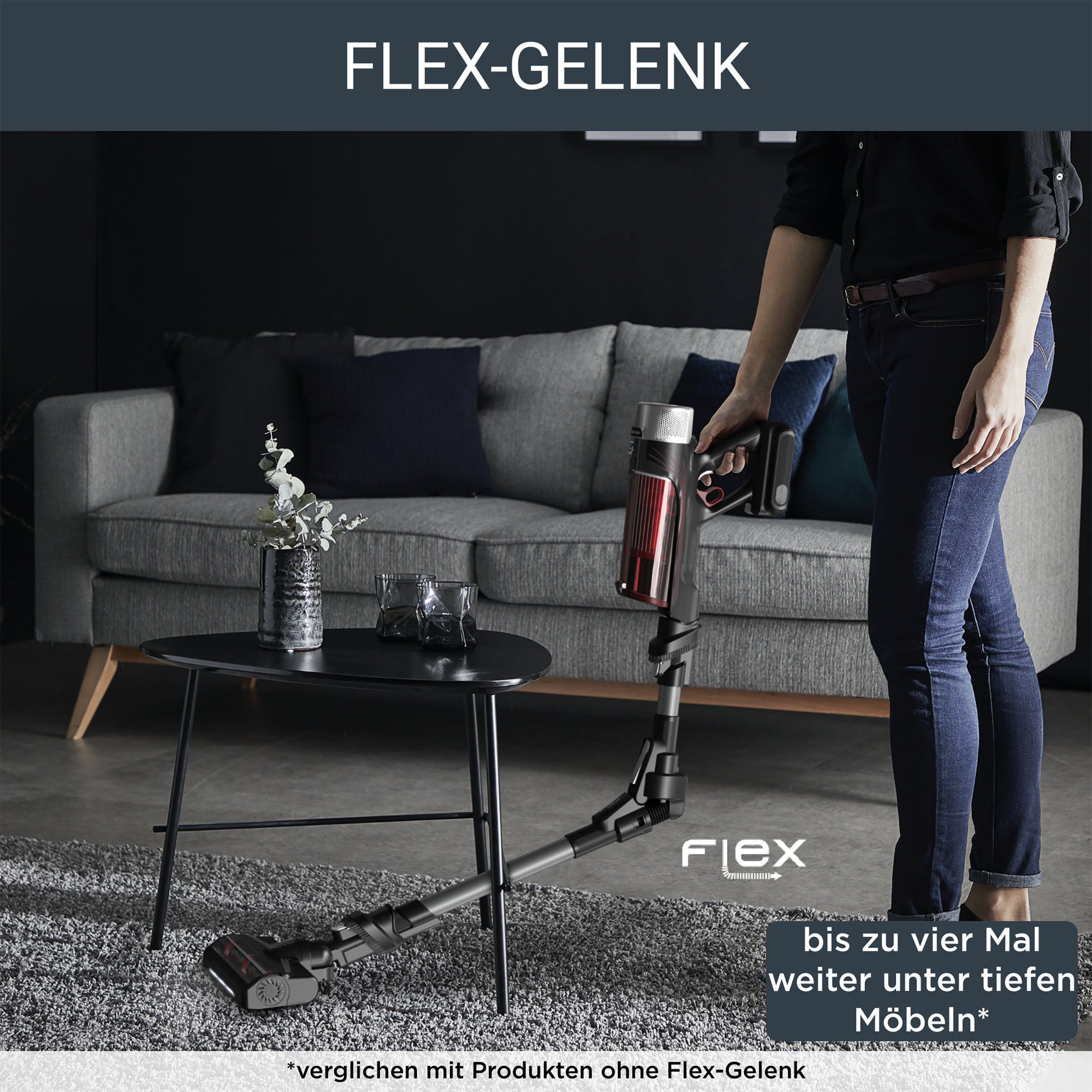 Rowenta Accu-kruimeldief en -stofzuiger RH2078 X-Force Flex 9.60 Animal krachtig, hoge inhoud, lange gebruiksduur