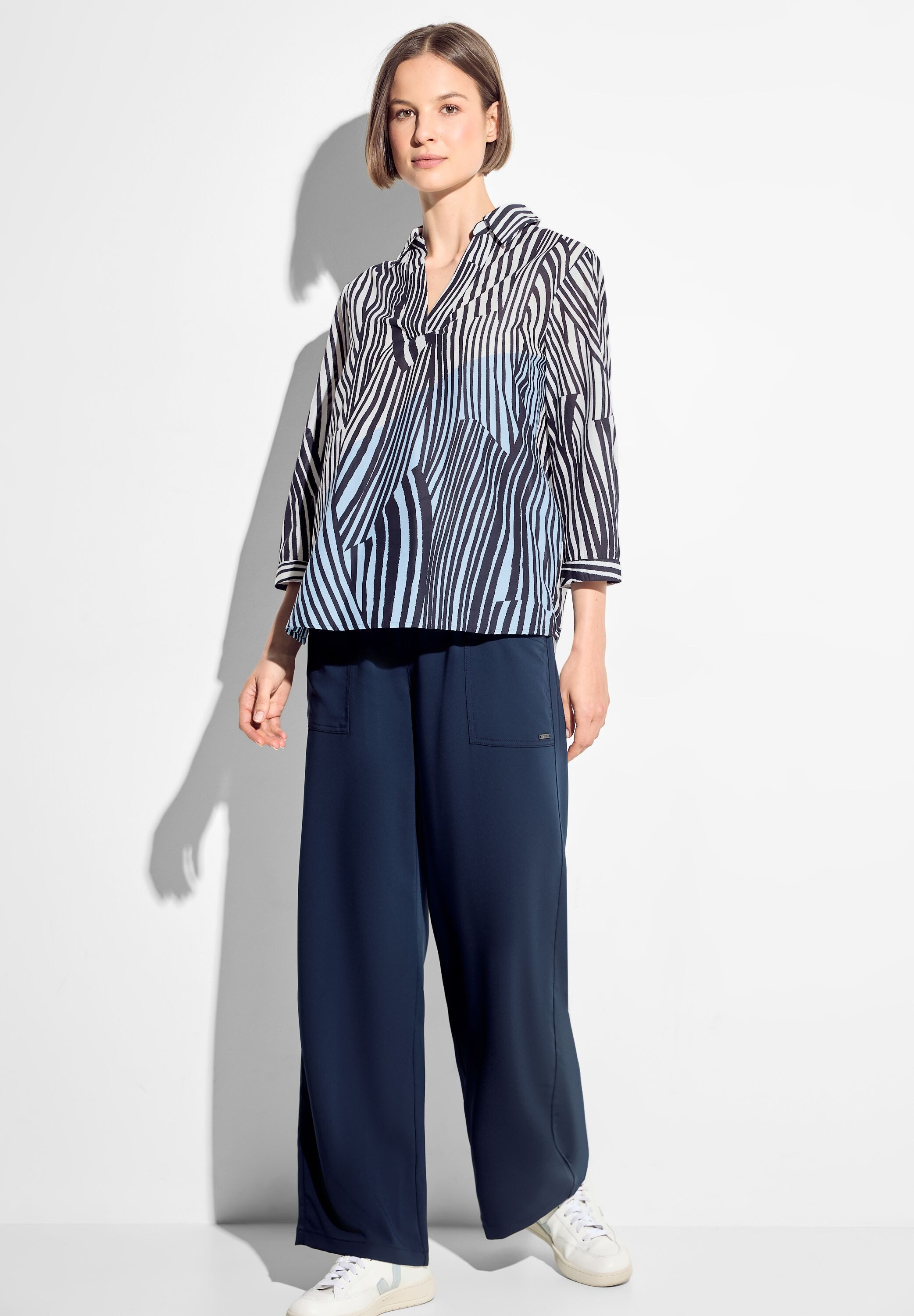 Cecil Blouse zonder sluiting met turn-up 3/4 mouw