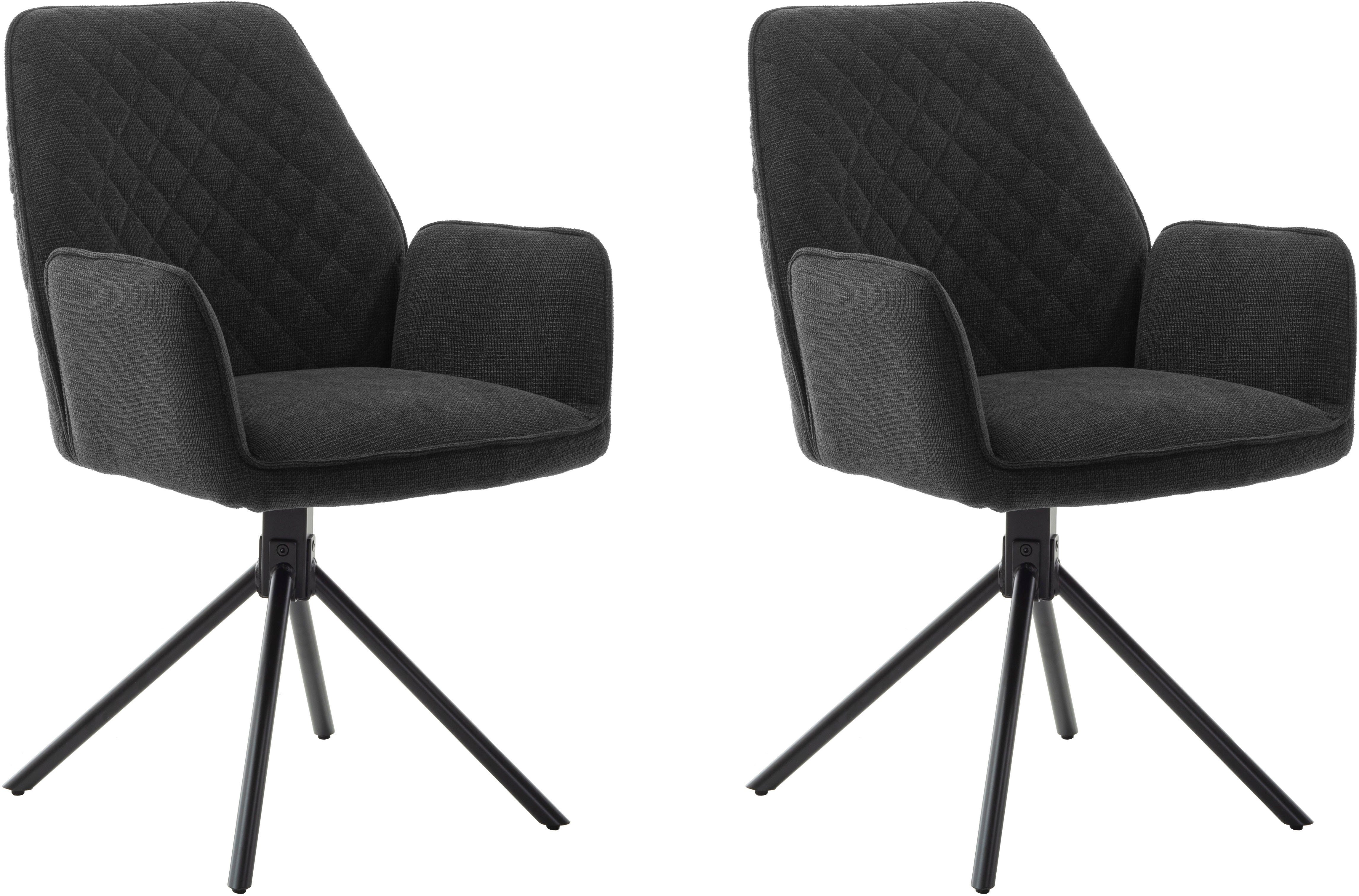 MCA furniture Eetkamerstoel ACANDI (2-pack), draaibaar 180°, zithoogte ca. 50 cm, belastbaarheid 120 kg