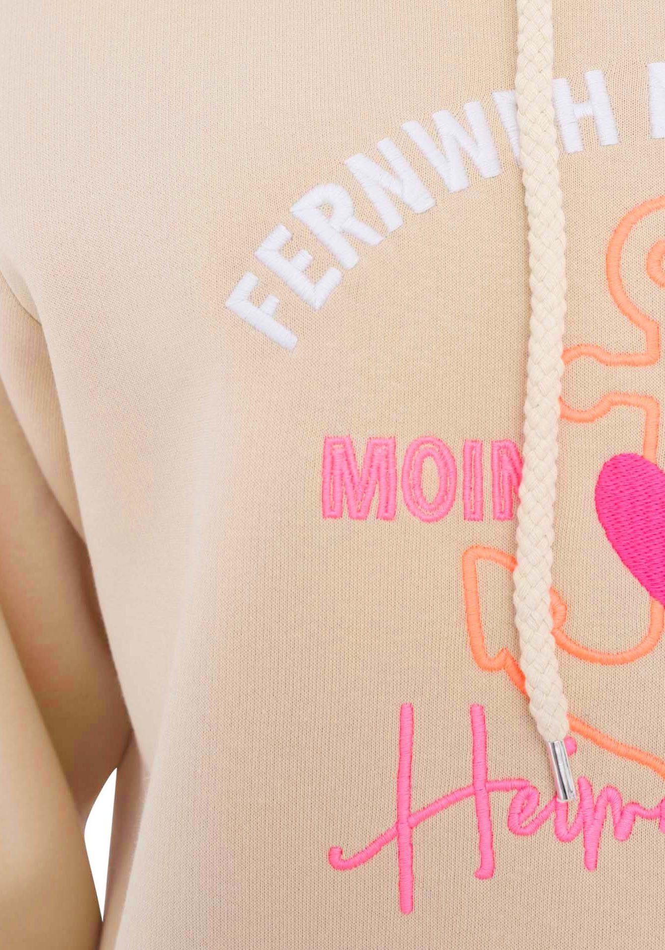 Zwillingsherz Hoodie Verlangen naar de zee met maritieme borduursel, kangoeroezakken