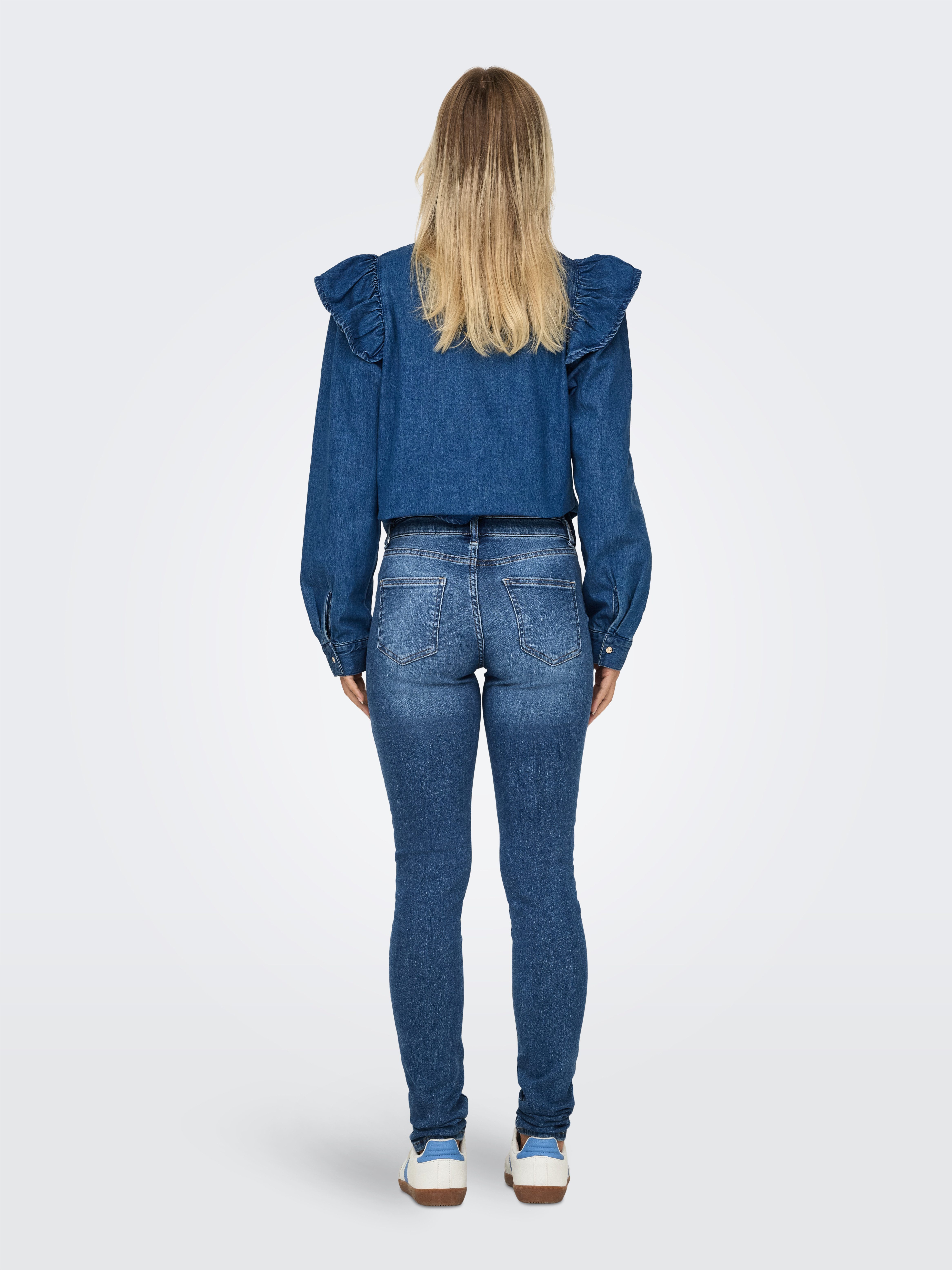 Only Skinny fit jeans ONLBLUSH MID SK DB WAIST DNM TAI BOX X