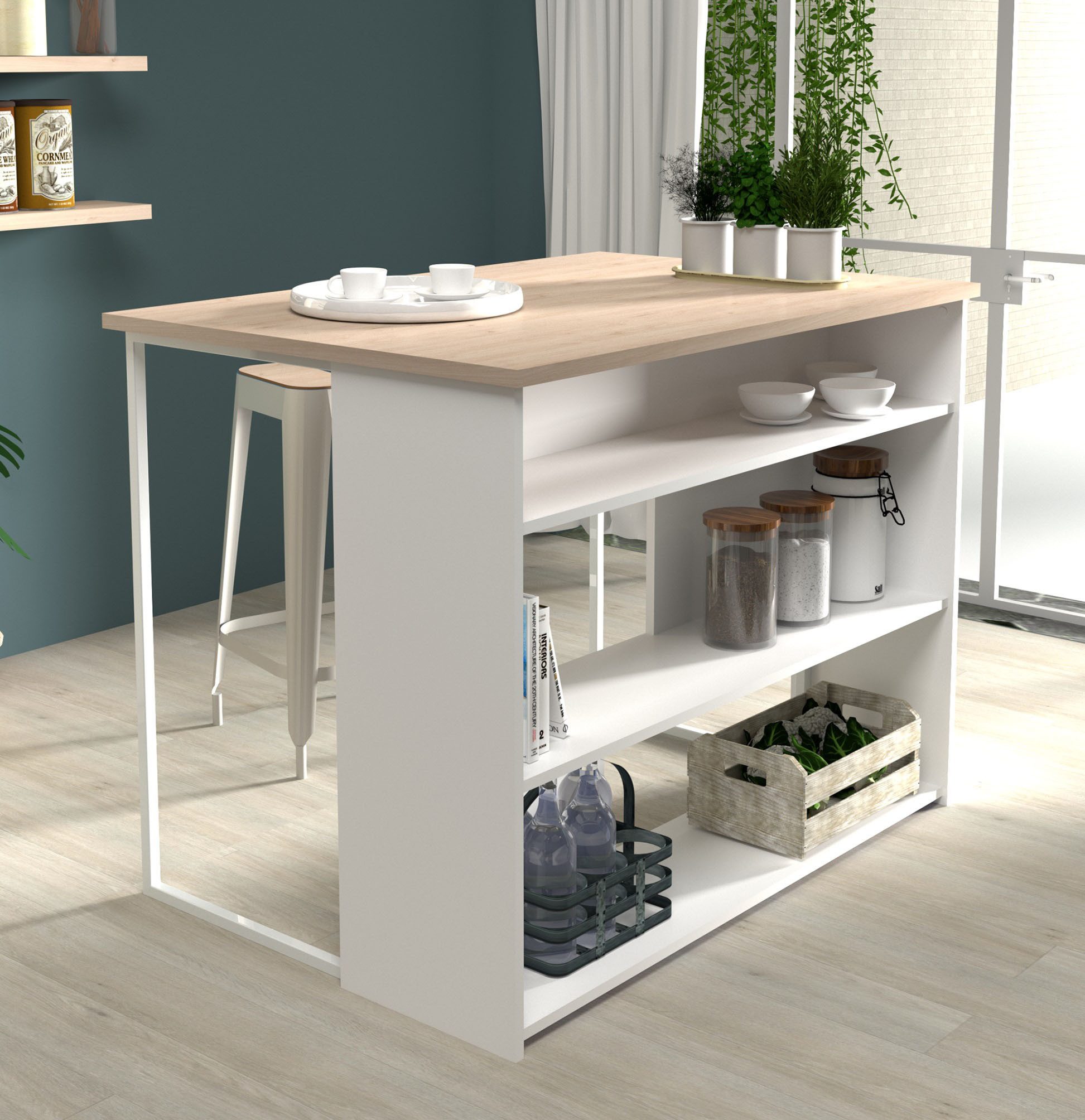 Parisot Kastenset Socool 1, balie en keukenbuffet, Made in Europe, veel opbergruimte (2 stuks)