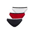 tommy hilfiger underwear bikinibroekje met smalle logoboord (3 stuks) multicolor