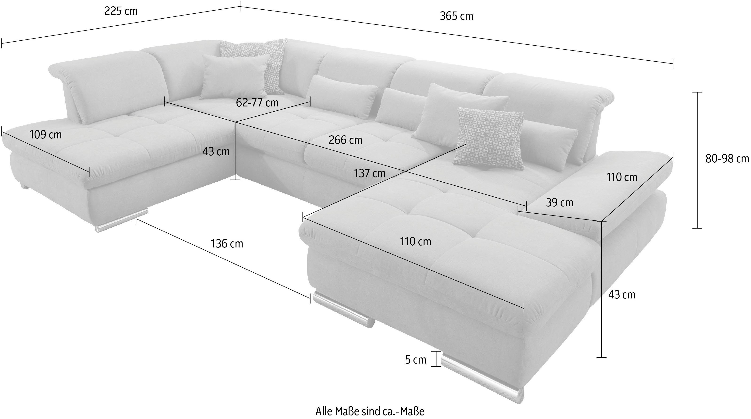 set one by Musterring Zithoek SO 4100 comfortabele pocketvering, incl. hoofdeindeverstelling