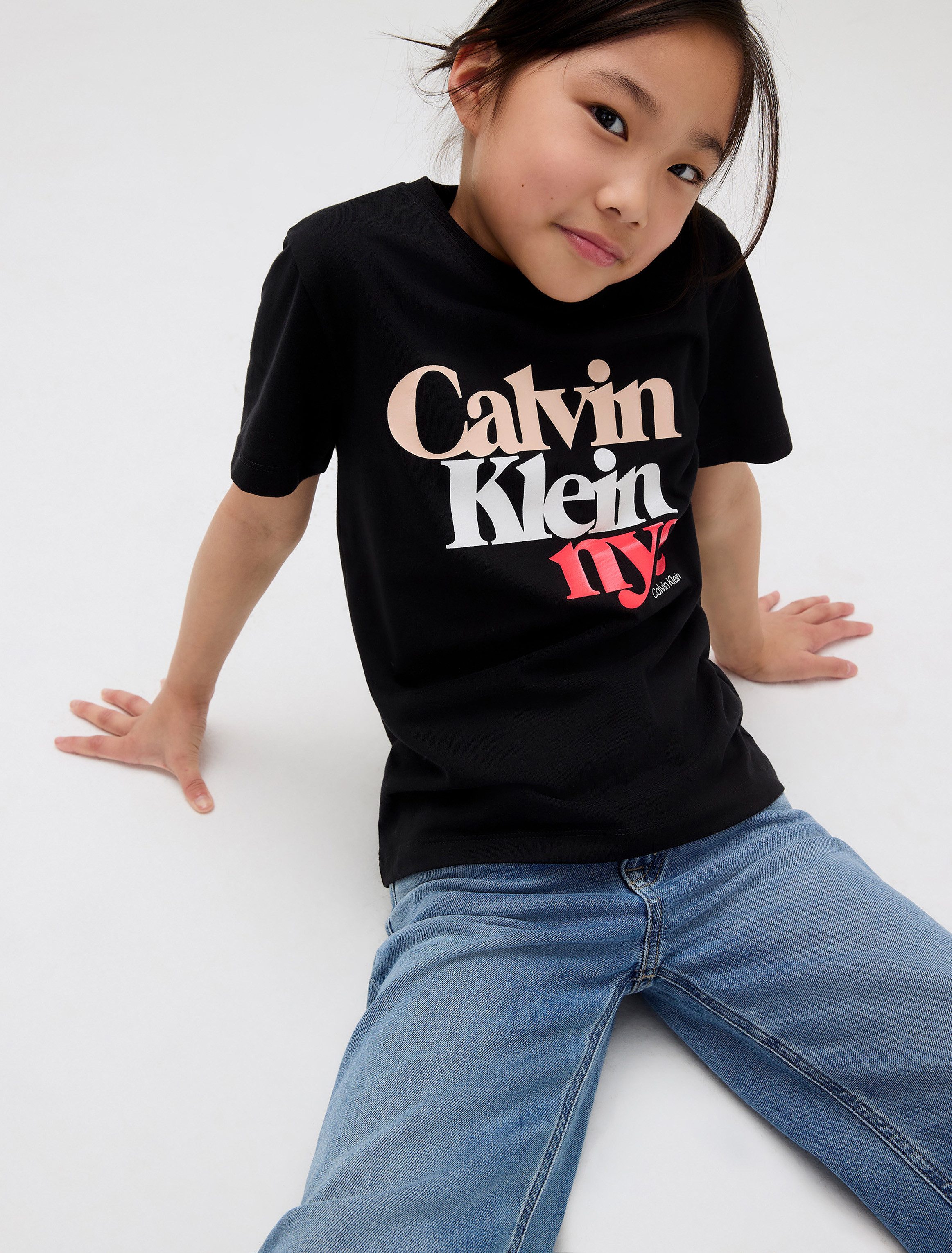 Calvin Klein Wijde jeans HR WIDE LEG AUTHENTIC BLUE DENIM voor kinderen tot 16 jaar, met wijde pijpen