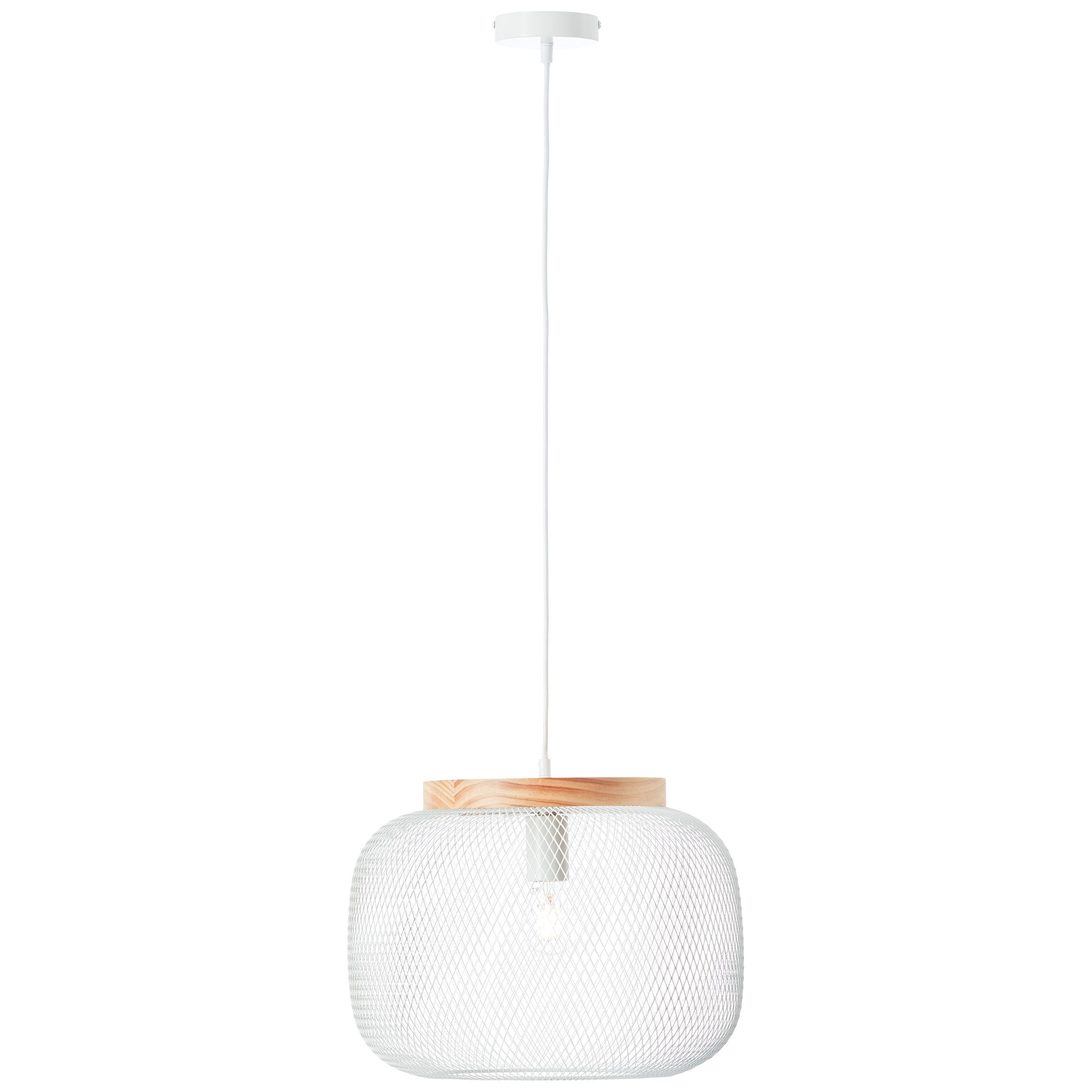 Brilliant Leuchten Hanglamp Giada Hanglamp, 40 cm, E27, inkortbaar, metaal/hout (1 stuk)