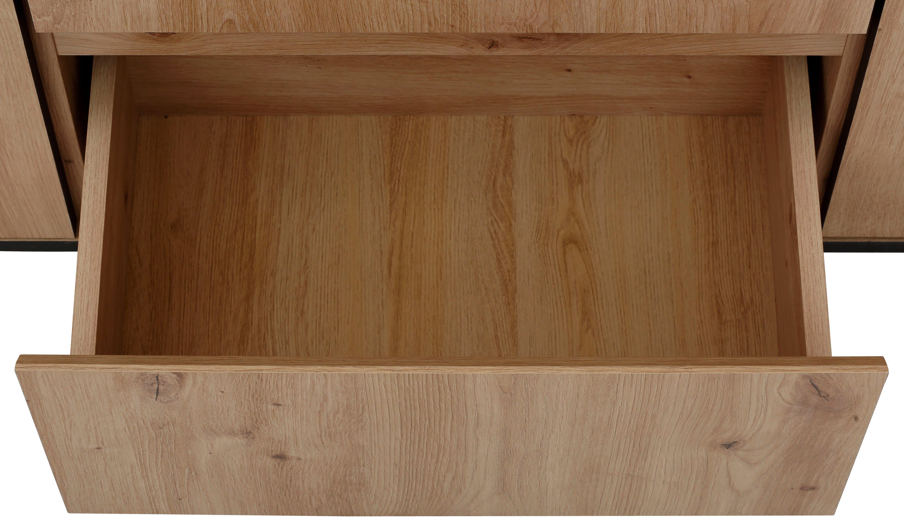HELA Dressoir Ariana met schuinverwerkte verzonken grepen, breedte 160 cm