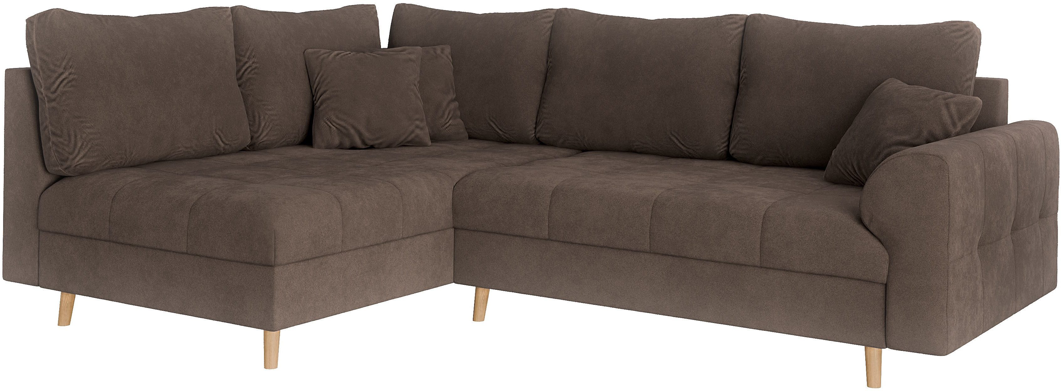 Home affaire Hoekbank CHARRE L-vorm met ottomane, afmetingen B/D/H: 231/161/81 cm fijne stiksels, losse rug- en sierkussens, ook in cord en bouclé