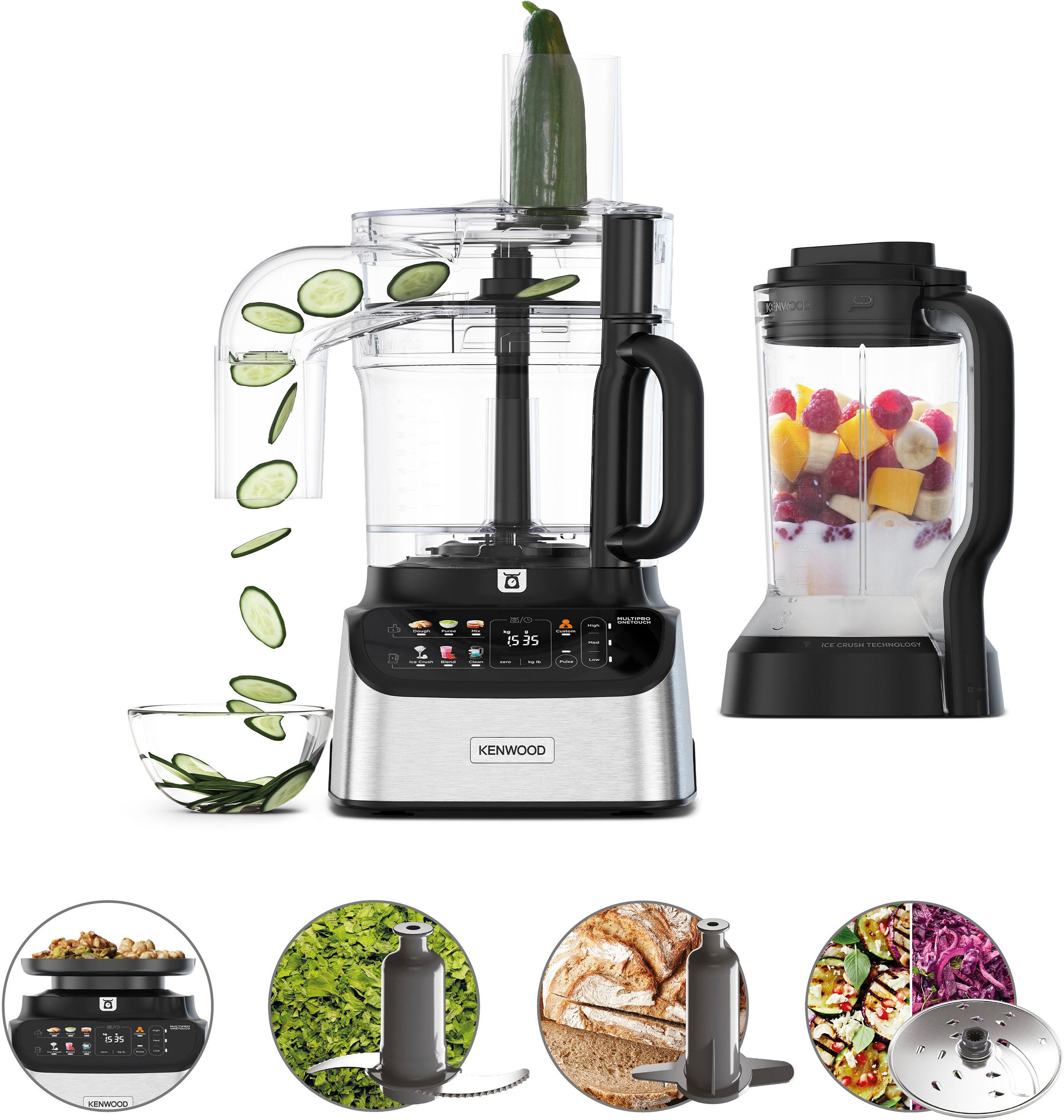 KENWOOD Compacte keukenmachine MultiPro OneTouch FDM73.480SS schwarz