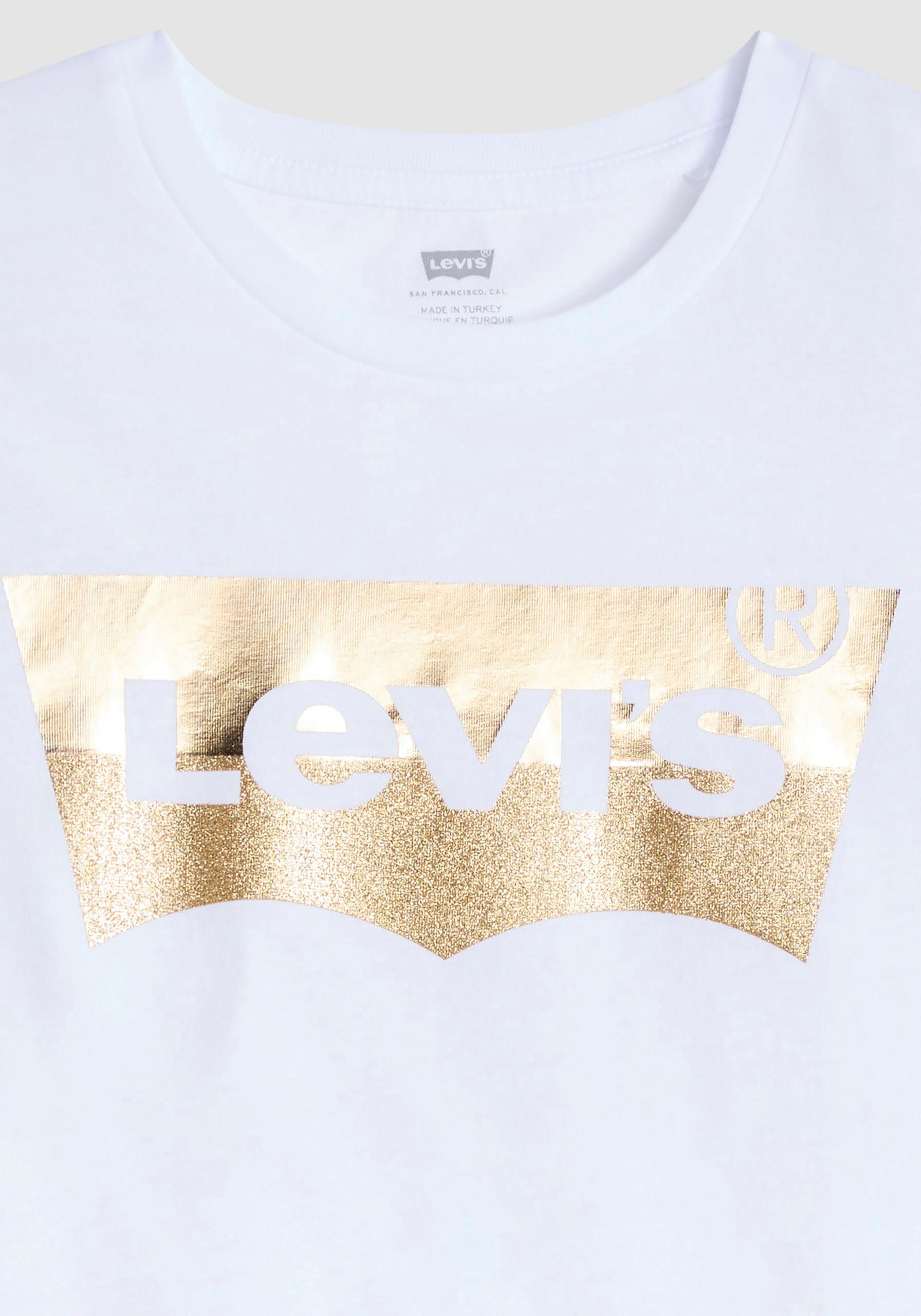 Levi's® Shirt met ronde hals The Perfect Tee met logo in metallic-holoprint