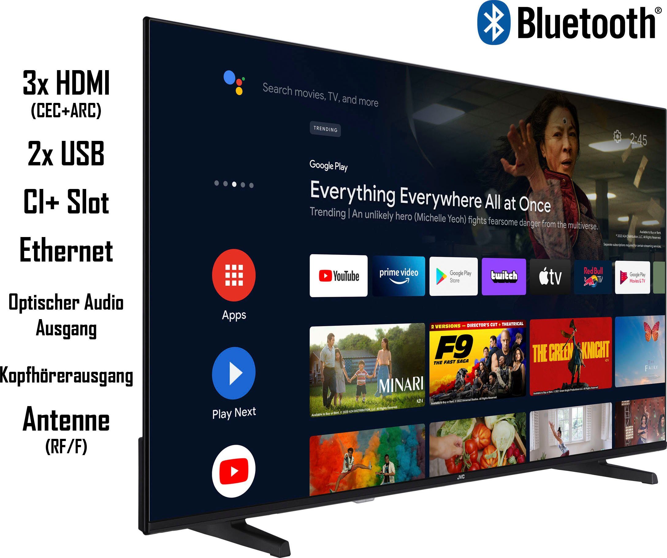 JVC Led-TV LT-50VA3355, 126 cm / 50", 4K Ultra HD, Android TV - Smart TV