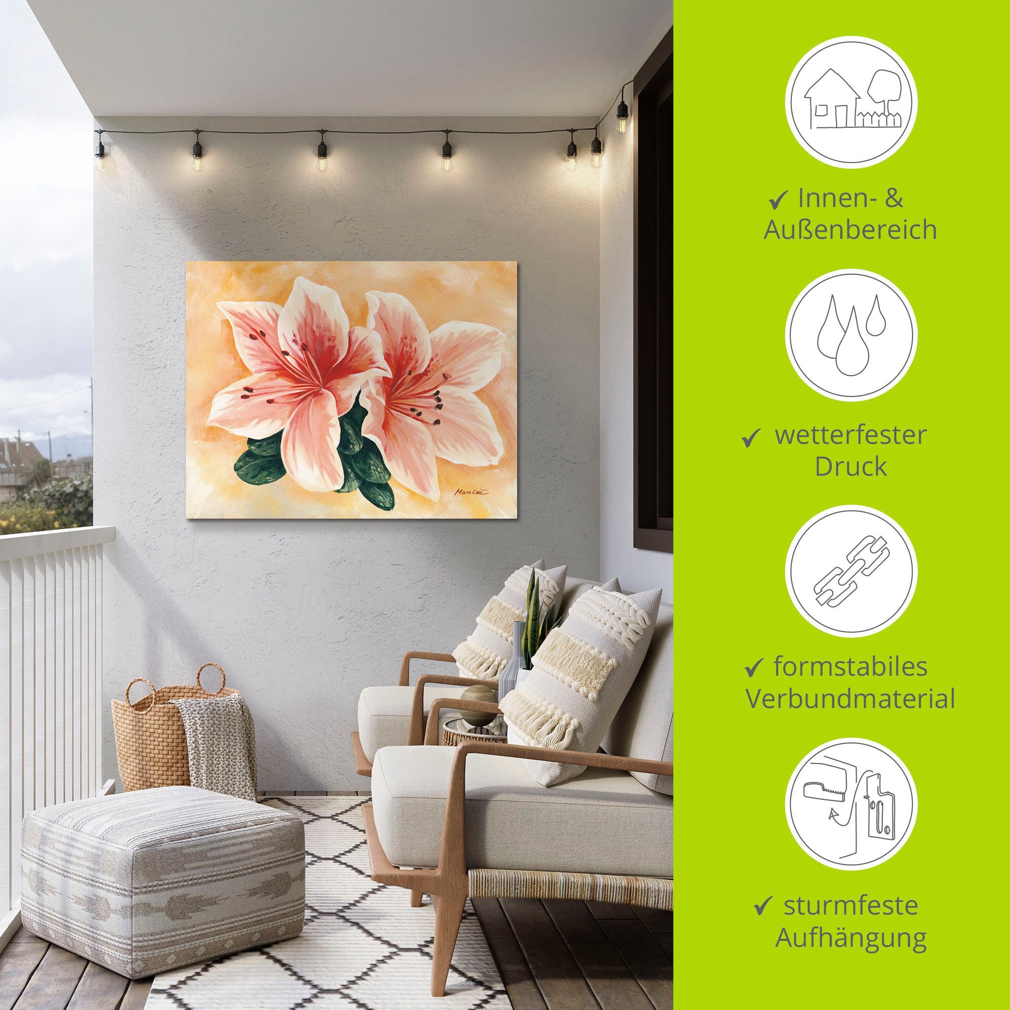 Artland Artprint Zalmlelies als artprint van aluminium, artprint op linnen, muursticker, verschillende maten