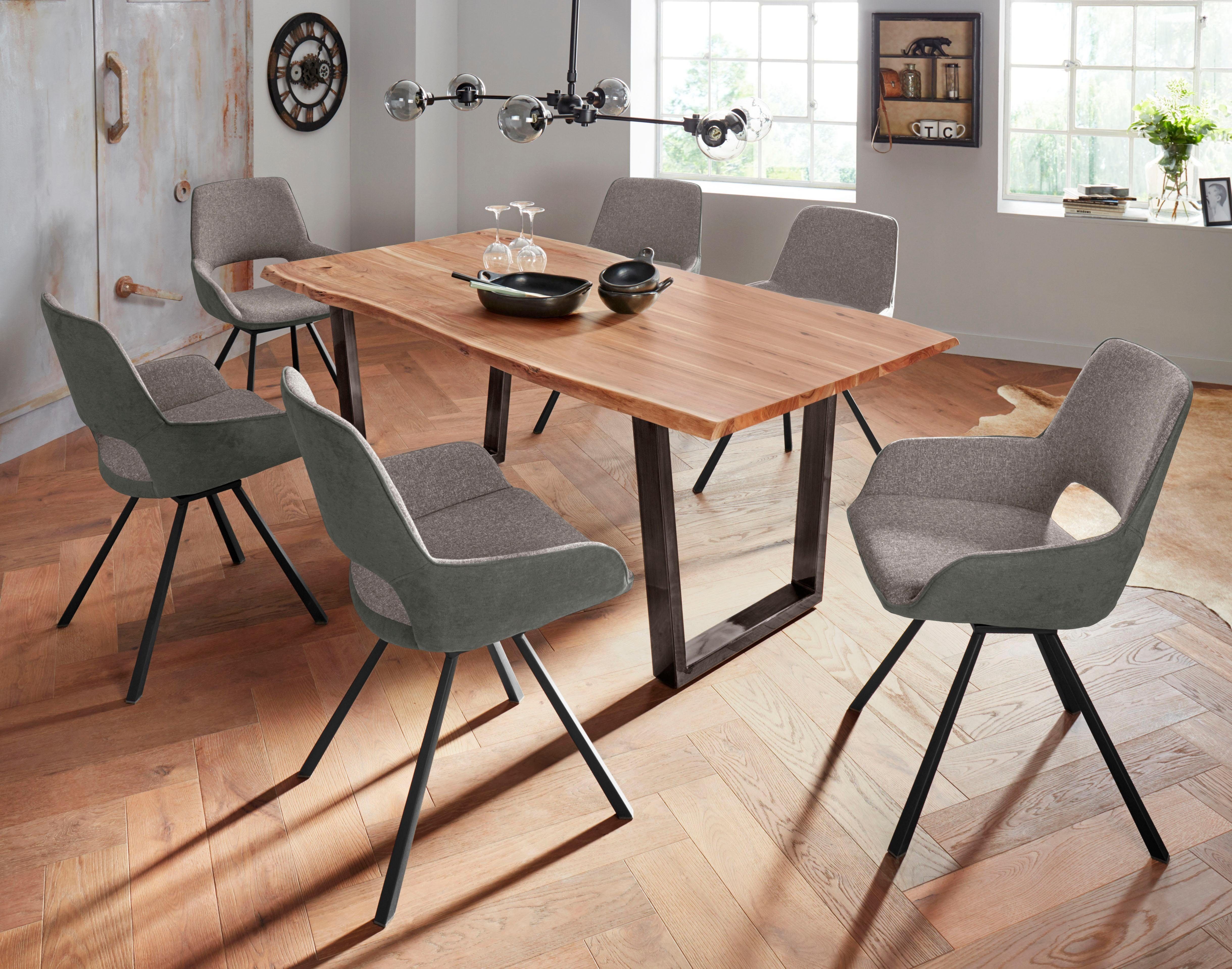 MCA furniture Stoel met 4 poten Parana Stoel belastbaar tot 120 kg (2 stuks)