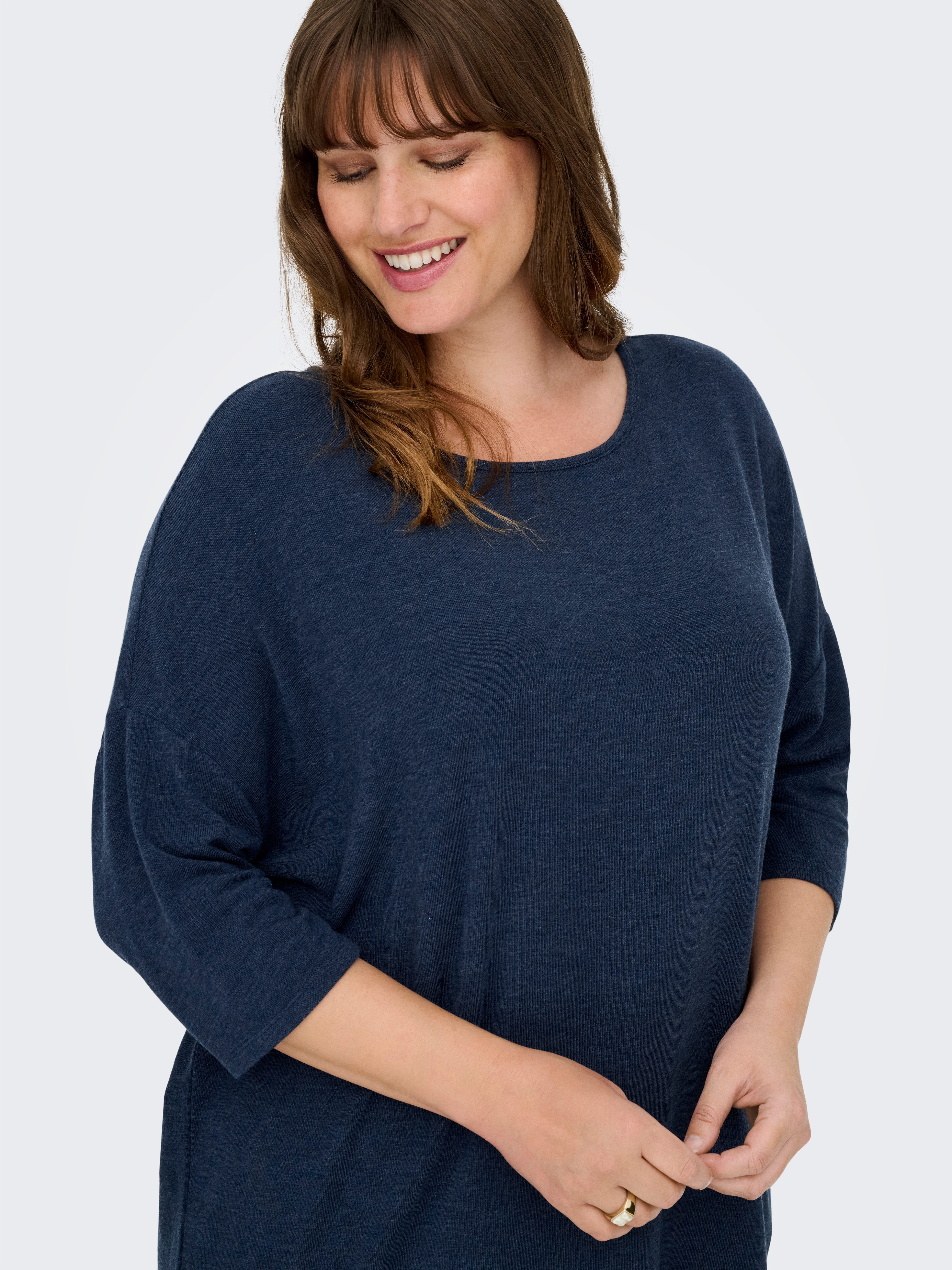ONLY CARMAKOMA Shirt met 3/4 mouwen CARLAMOUR 3/4 TOP JRS NOOS
