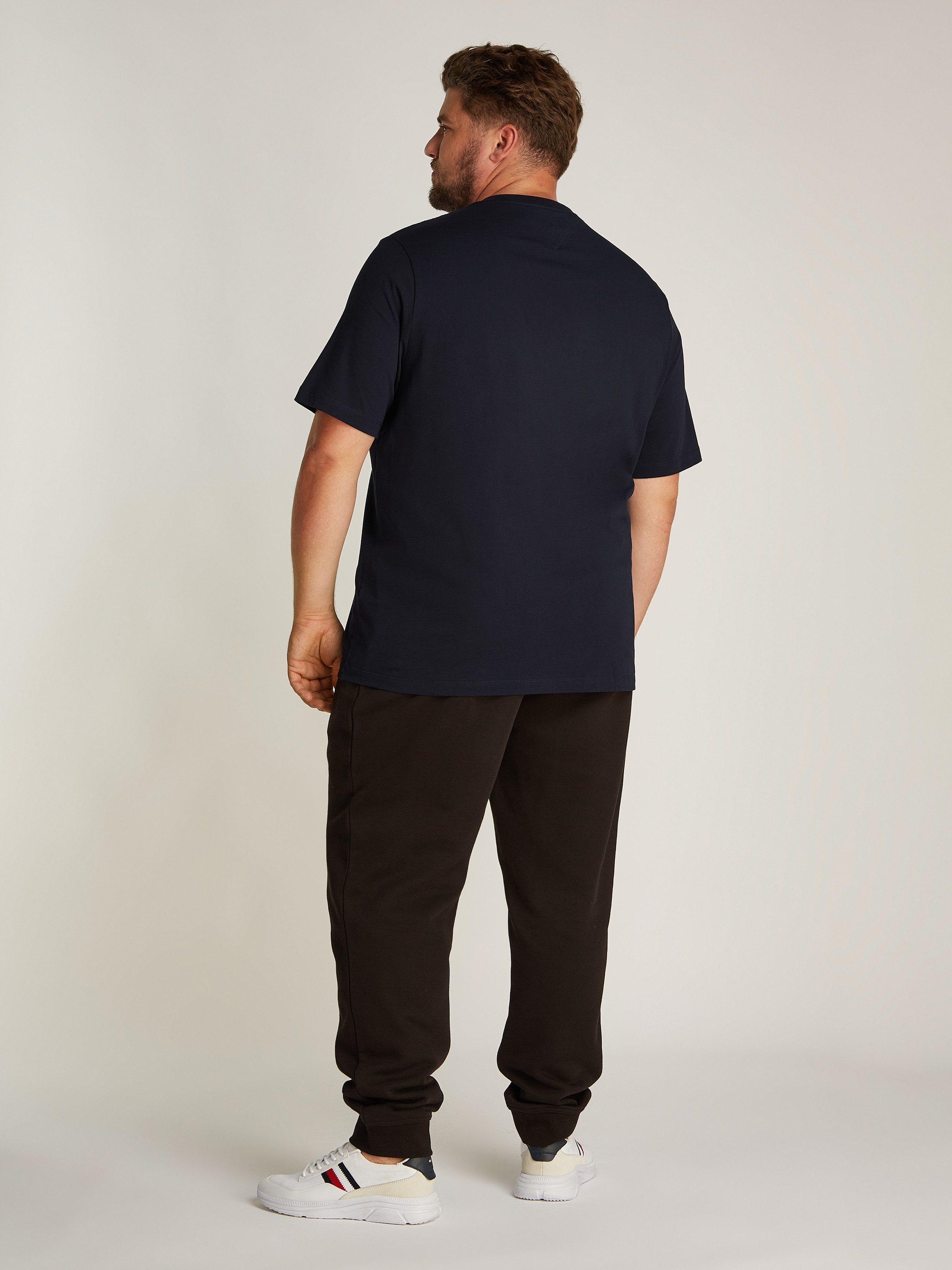 Tommy Hilfiger Shirt met ronde hals BT-SCRIPT LOGO TEE-B in grote maten, logoborduring