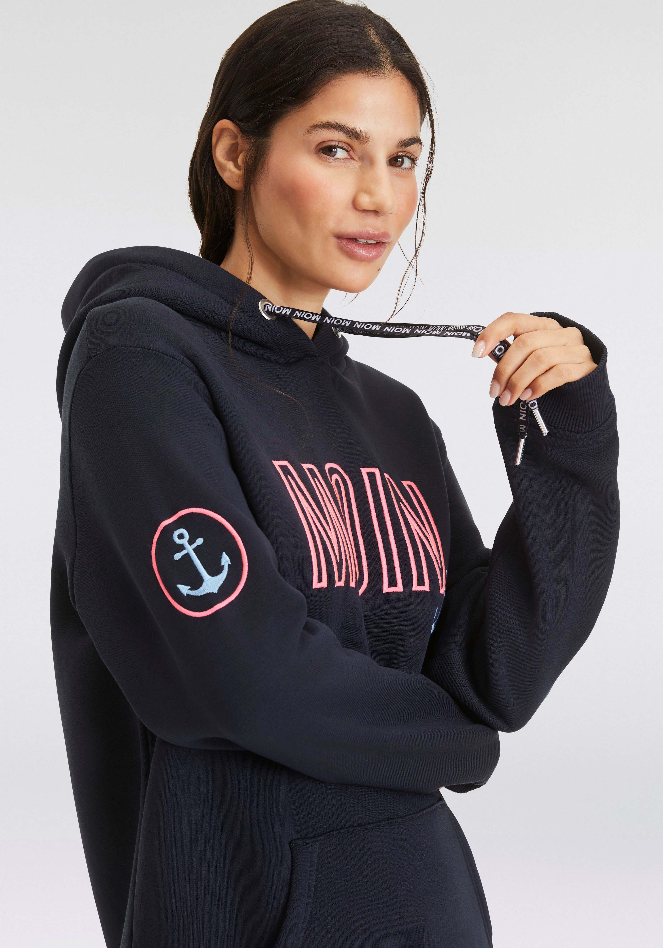 Zwillingsherz Hoodie Limited Edition met capuchon geborduurd "moin" en ankerontwerp exclusief bij otto