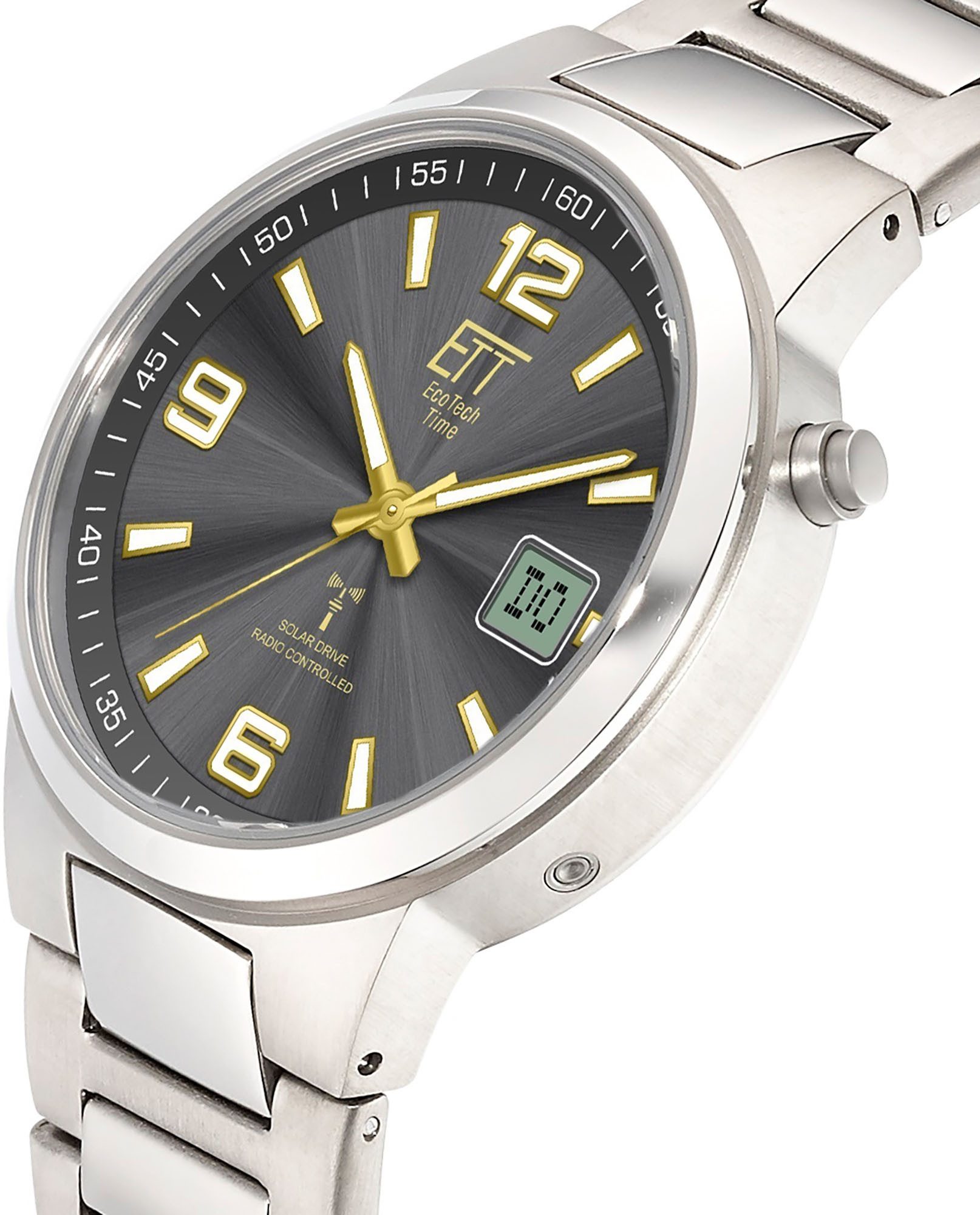 ETT Radiografisch horloge Armbandhorloge, herenhorloge, solar, titanium, analoog, digitaal