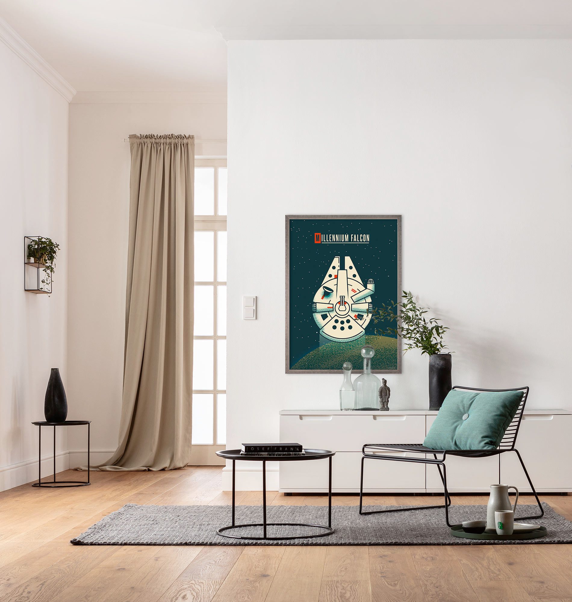 Komar Artprint Star Wars Geeky Millennium Falcon 40 x 60 cm (breedte x hoogte) - kinderkamer, decoratie (1 stuk)