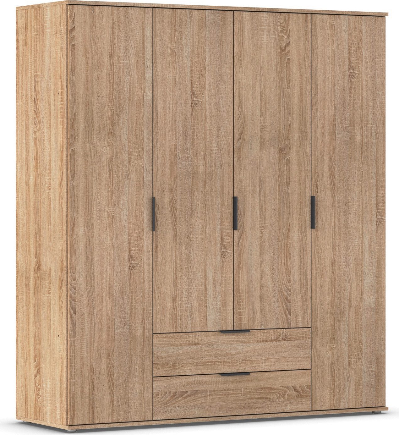 rauch Draaideurkast Kledingkast Kast Garderobe Wasmand ESSEA in 2 Breedtes met 2 lades, in eenvoudig ontwerp, moderne grepen made in germany