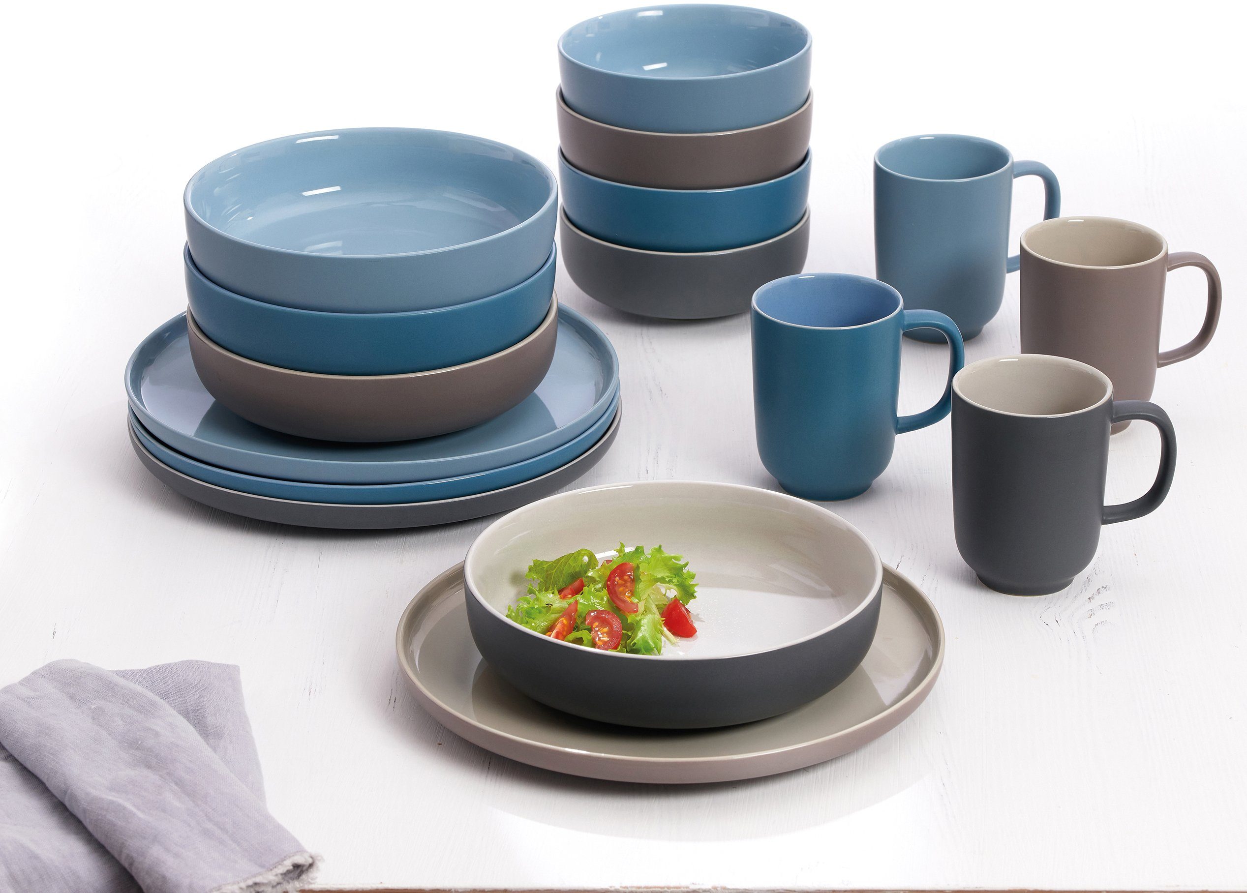 Ritzenhoff & Breker Combi-servies Serviesset, servies Jasper in scandinavische stijl, 16 delen, voor 4 personen (set, 16-delig)