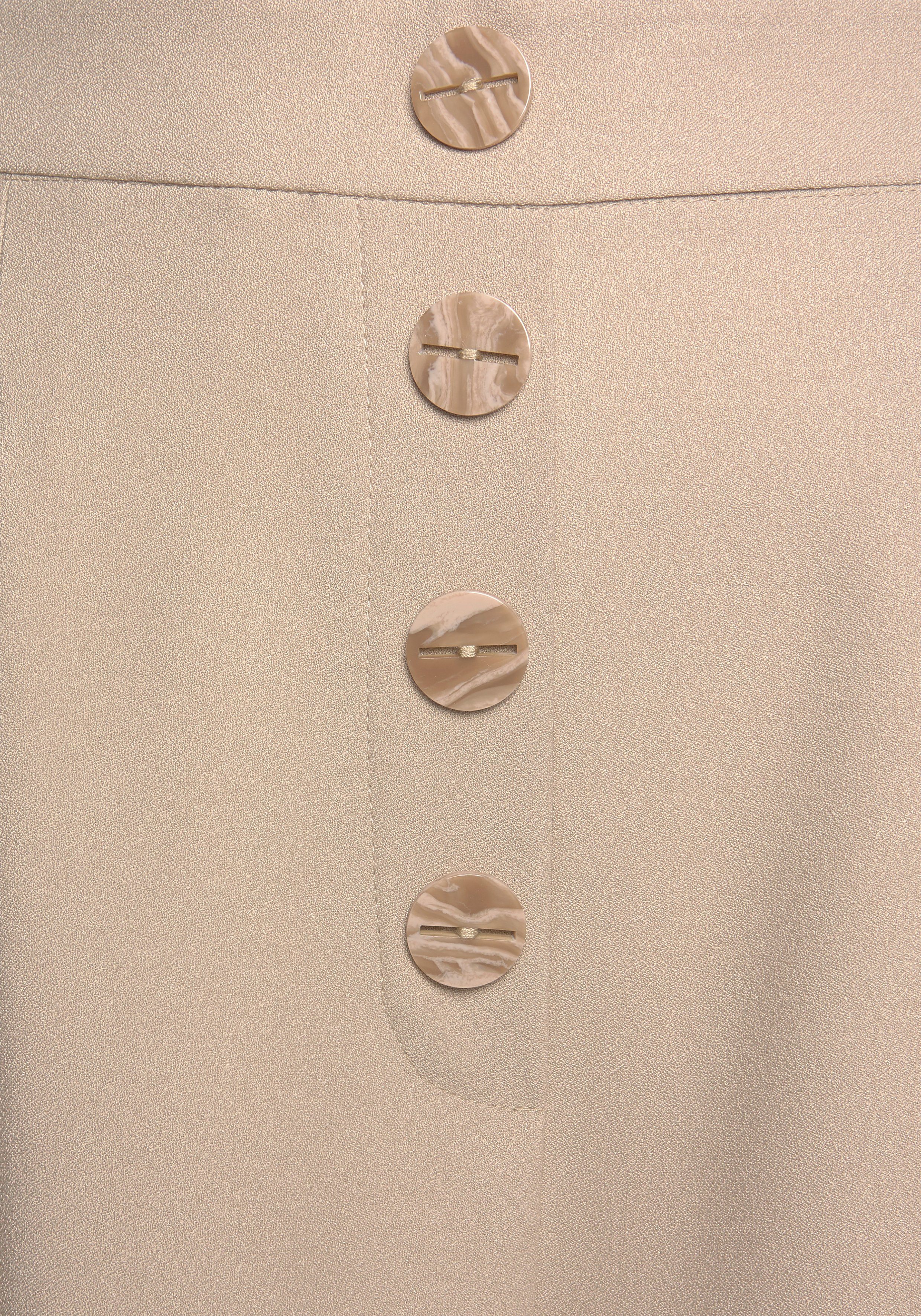 Lascana Palazzobroek met sierknopen en comfortabele boord lichte stofbroek met zakken