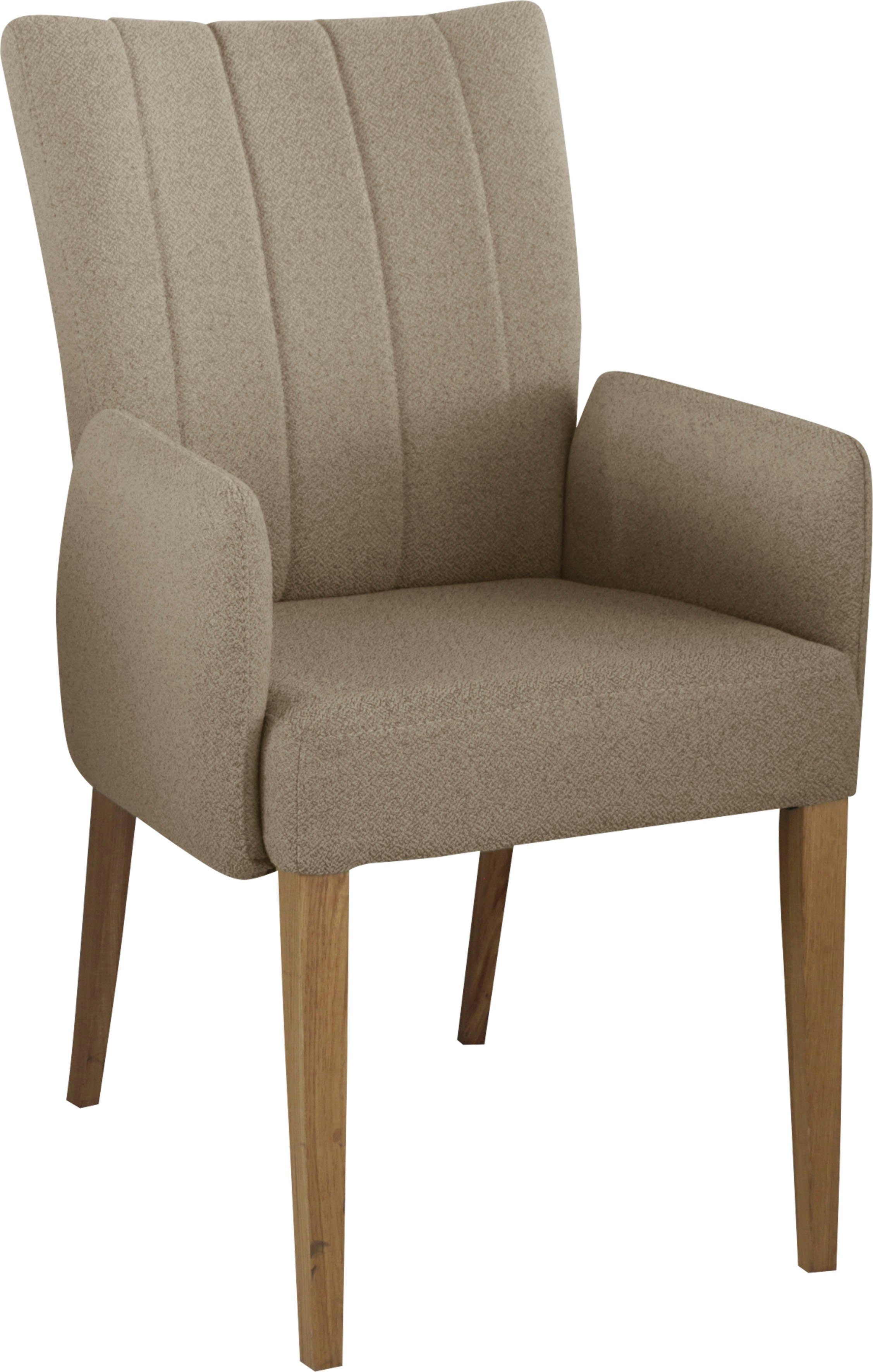 Home affaire Stoel met armleuningen Dia Frame massief eiken geolied 4 poot stoelen bruin