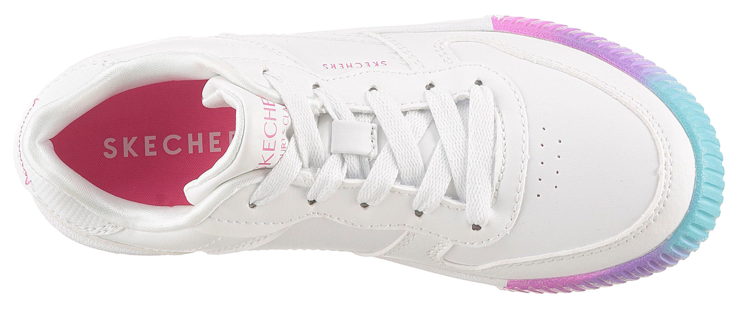 Skechers Sneakers JADE-SOFT GLOW , veterschoen met regenboogloopzool, maat sjabloon om te downloaden