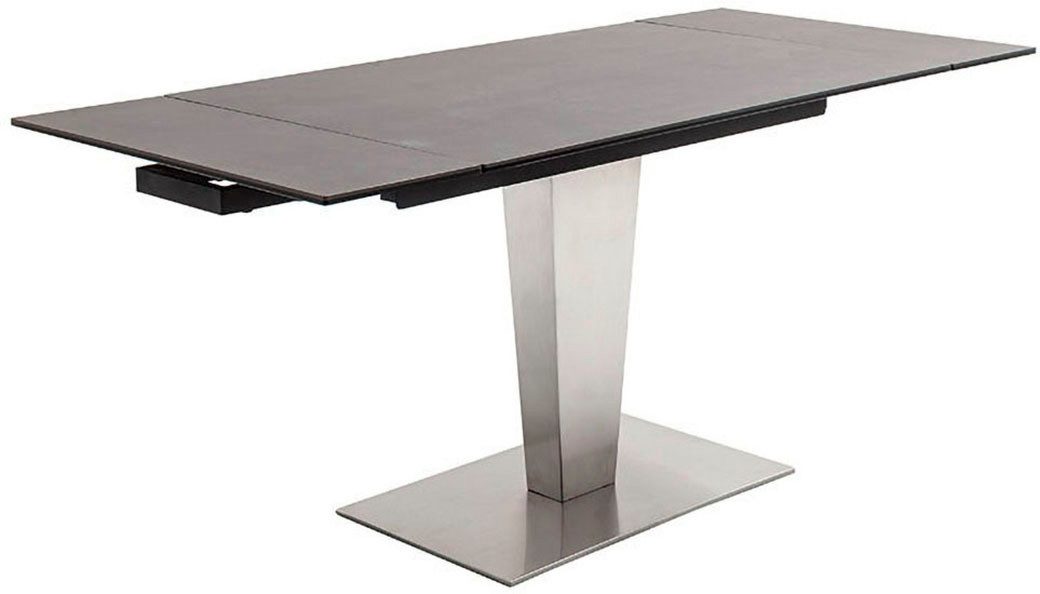 MCA furniture Eettafel PESARO uitschuifbare tafel met voet 120-180 cm Keramiek, roestvrij staal, eindschuif, uittrekbaar, tafelblad 14 mm