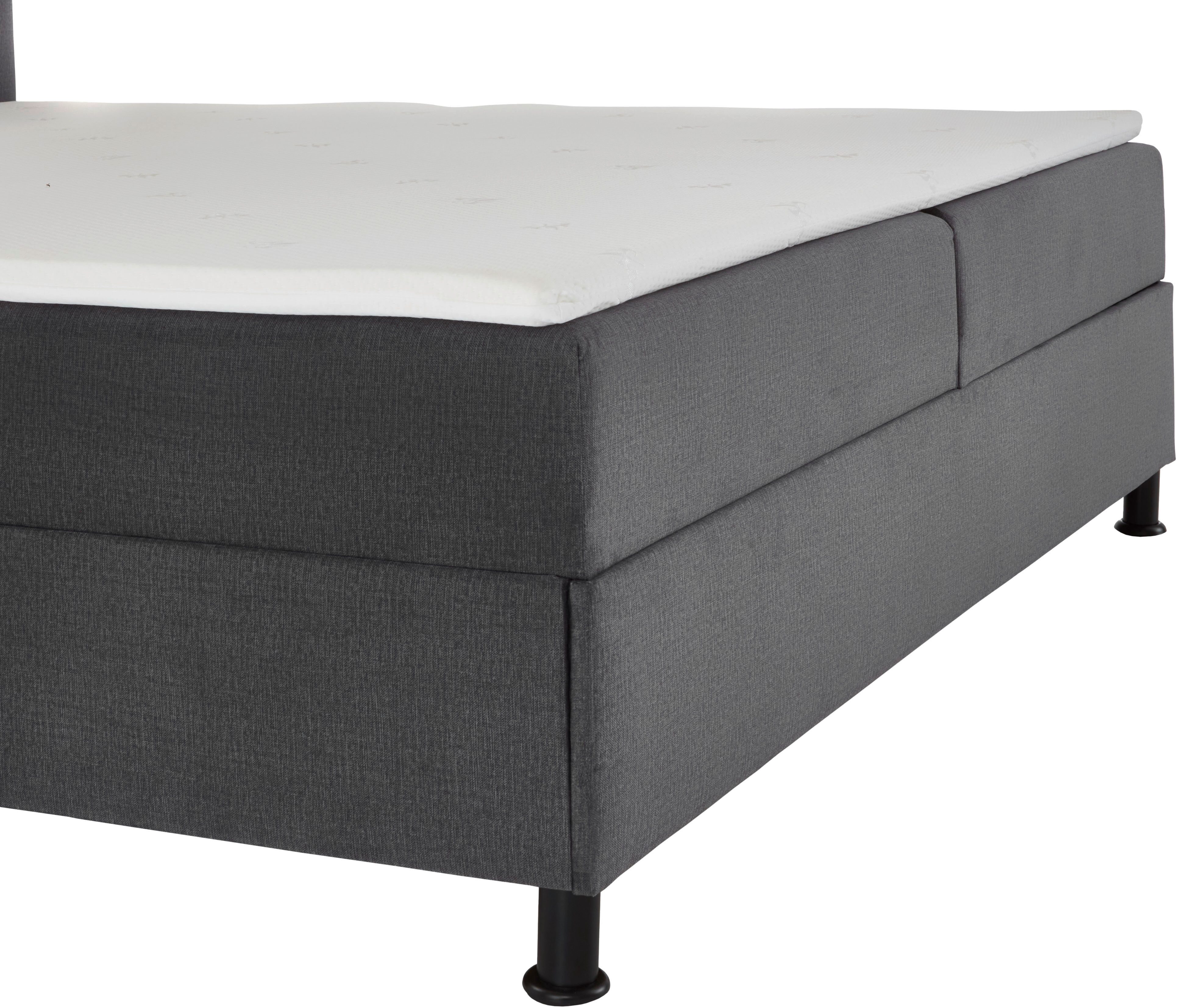 INOSIGN Boxspring Escalon LED met opbergruimte, inclusief topper, LED-lichtstrip in het hoofdeinde