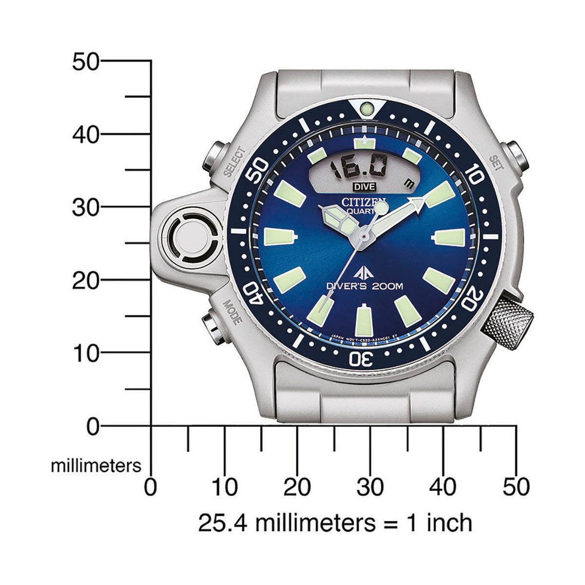 Citizen Duikhorloge Promaster Marine Aqualand Horloge, quartz, herenhorloge, tot 20 bar waterdicht, datum