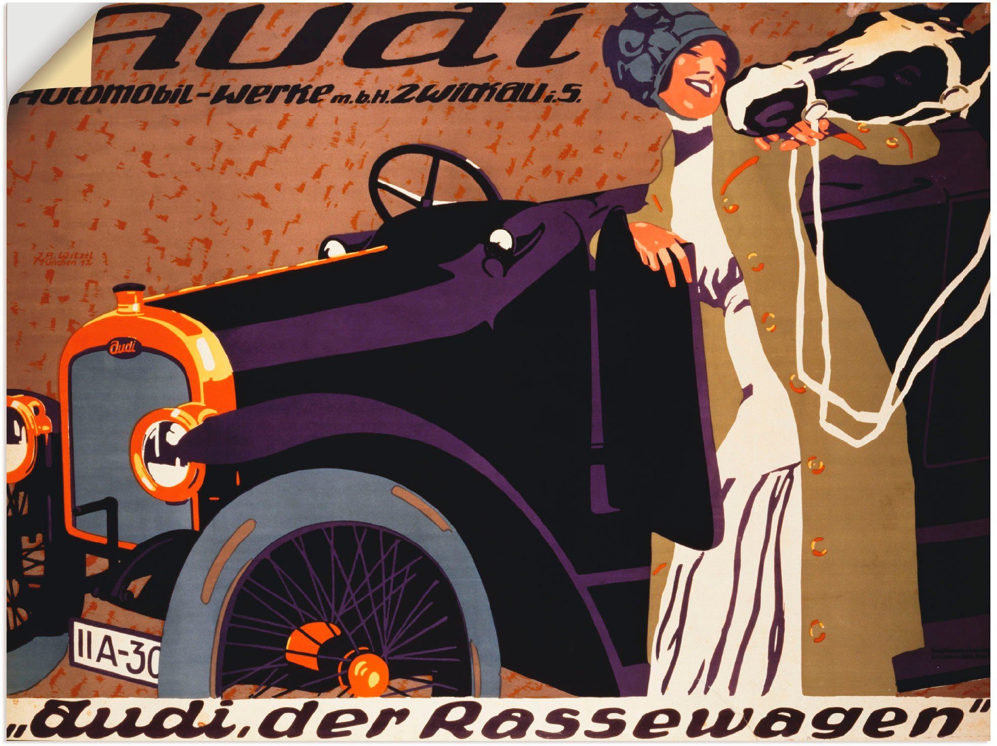 Artland Artprint Audi. 1912 in vele afmetingen & productsoorten -artprint op linnen, poster, muursticker / wandfolie ook geschikt voor de badkamer (1 stuk)