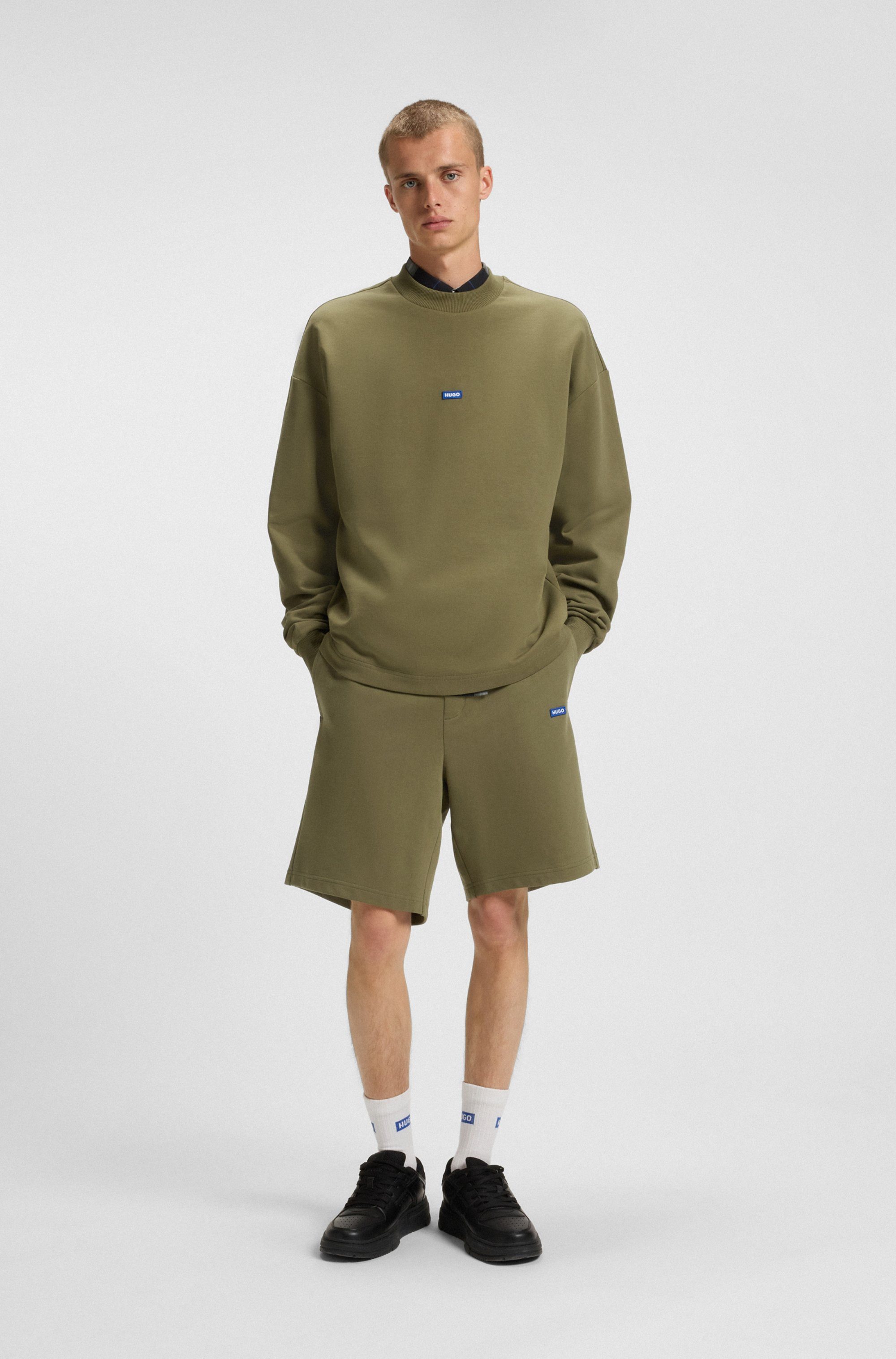 HUGO Blue Sweatshort Nasensio met merklabel