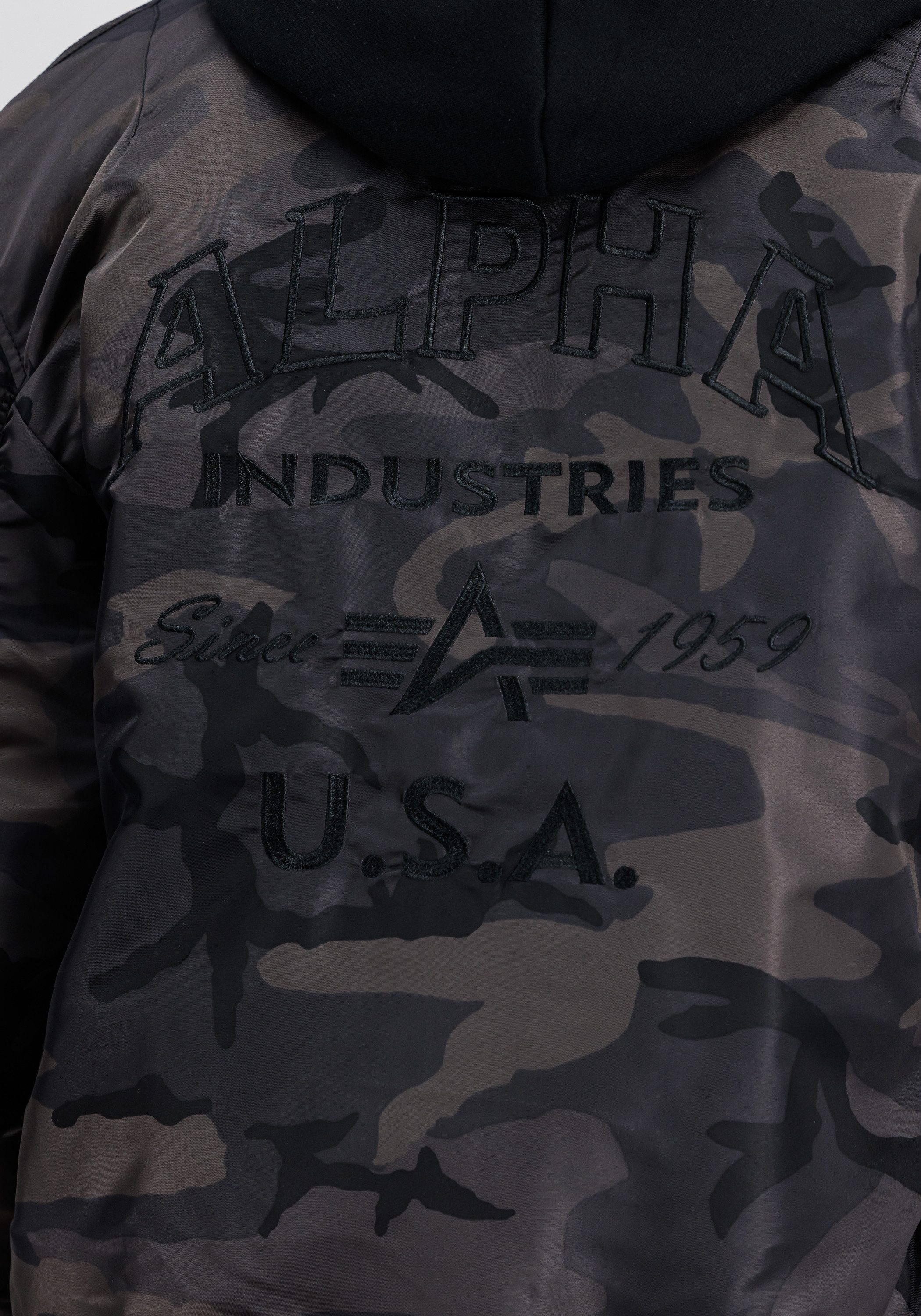 Alpha Industries Bomberjack MA-1 Zip Hood Back EMB Camo