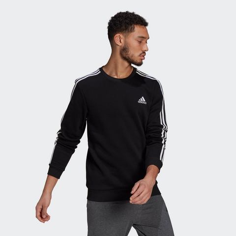 adidas Adidas essentials 3-stripes fleece sweater zwart heren heren