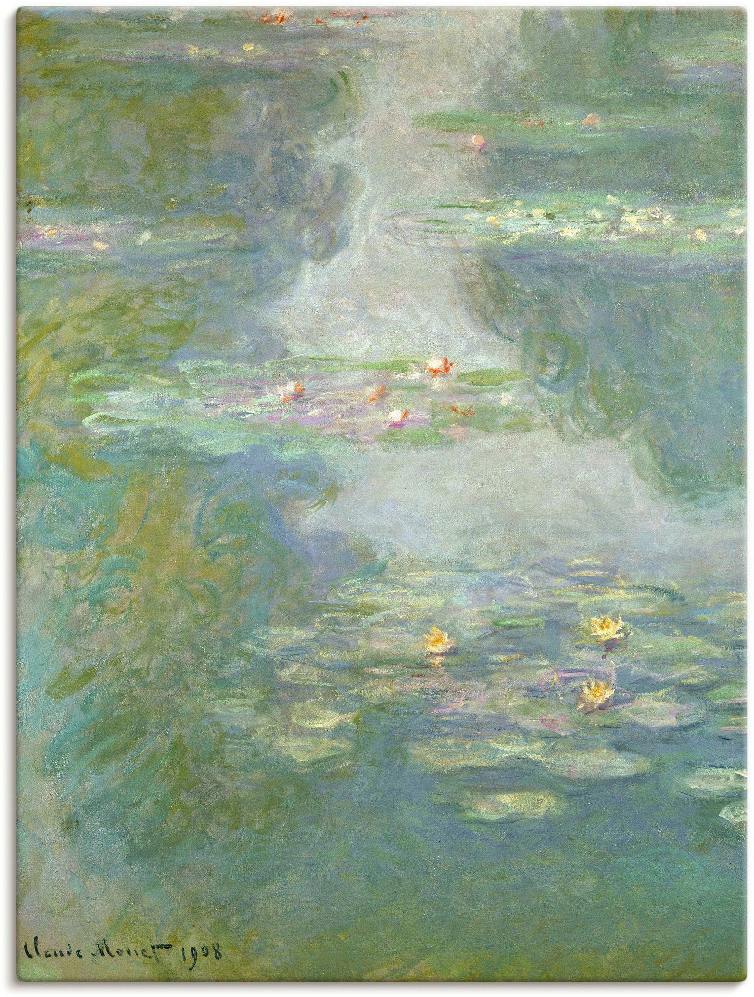 Artland Artprint Waterlelies (waterlandschap). 1908. in vele afmetingen & productsoorten -artprint op linnen, poster, muursticker / wandfolie ook geschikt voor de badkamer (1 stuk)
