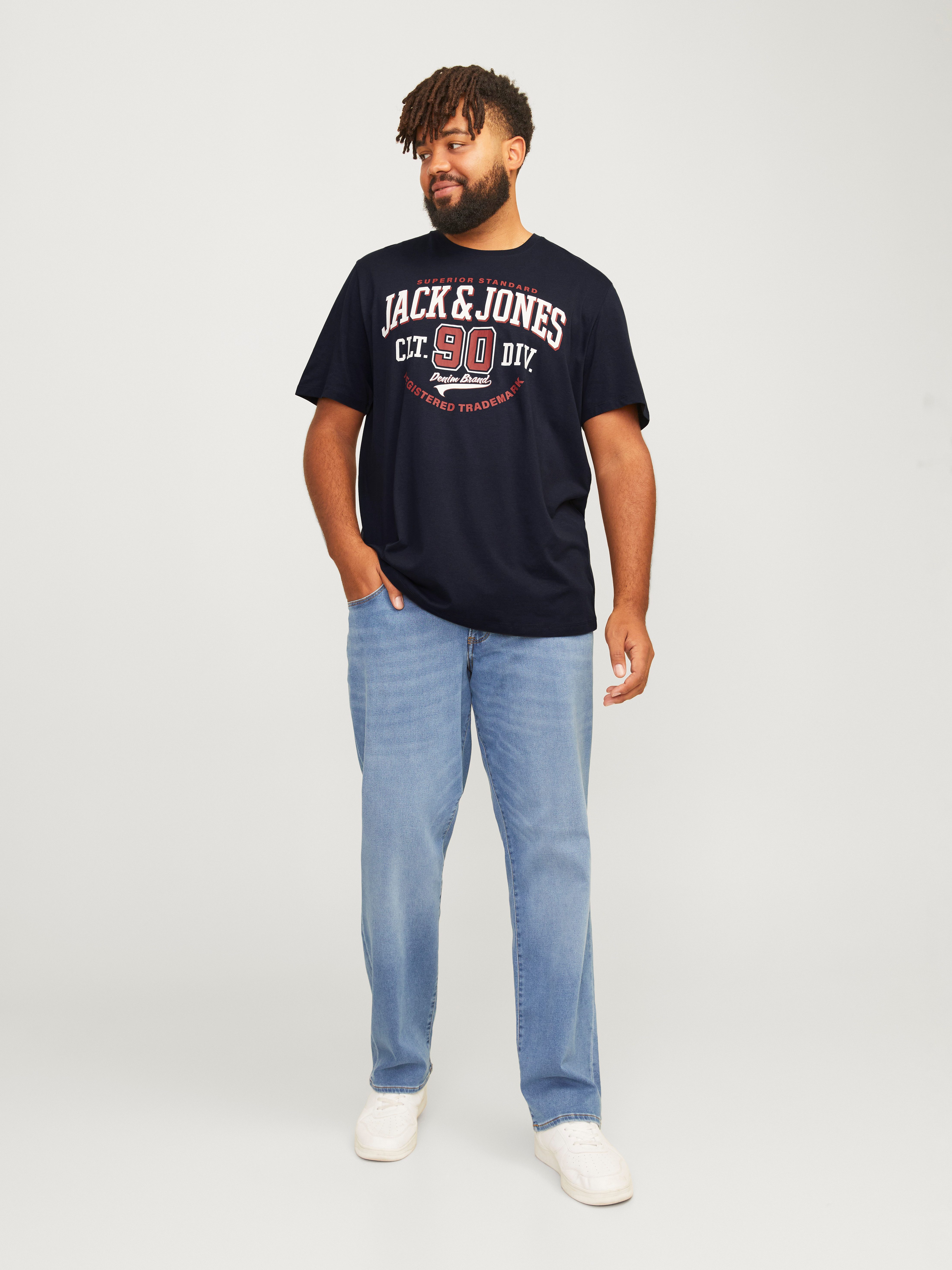 Jack & Jones PlusSize T-shirt JJELOGO TEE SS O-NECK 2 COL AW24 S PLS