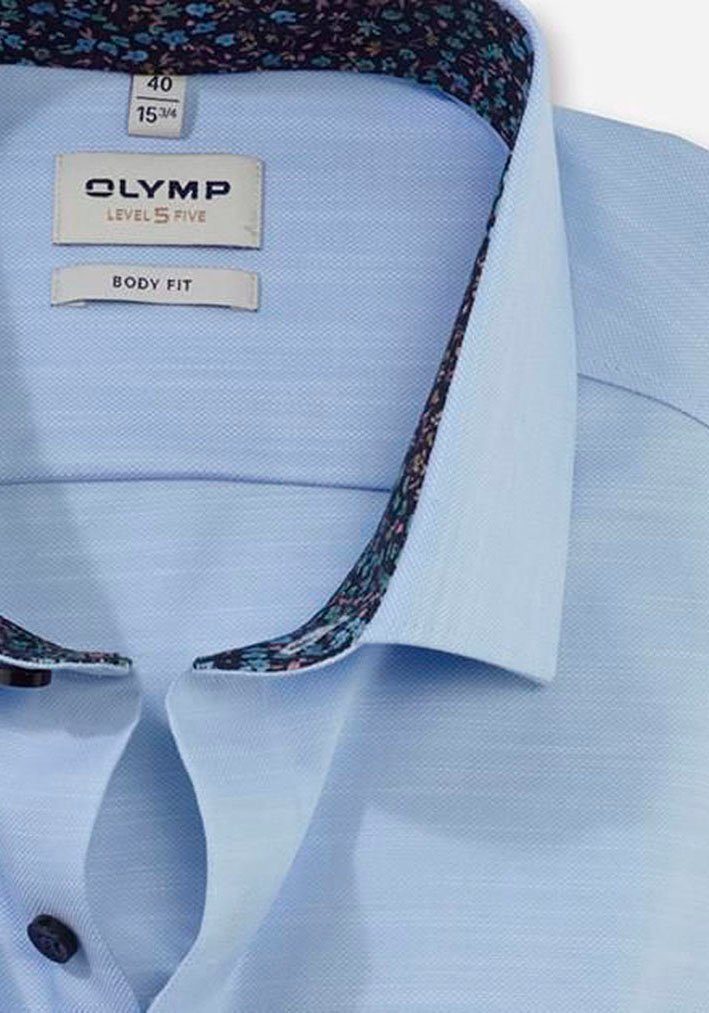 OLYMP Businessoverhemd Level Five body fit met bloemige contrasterende details