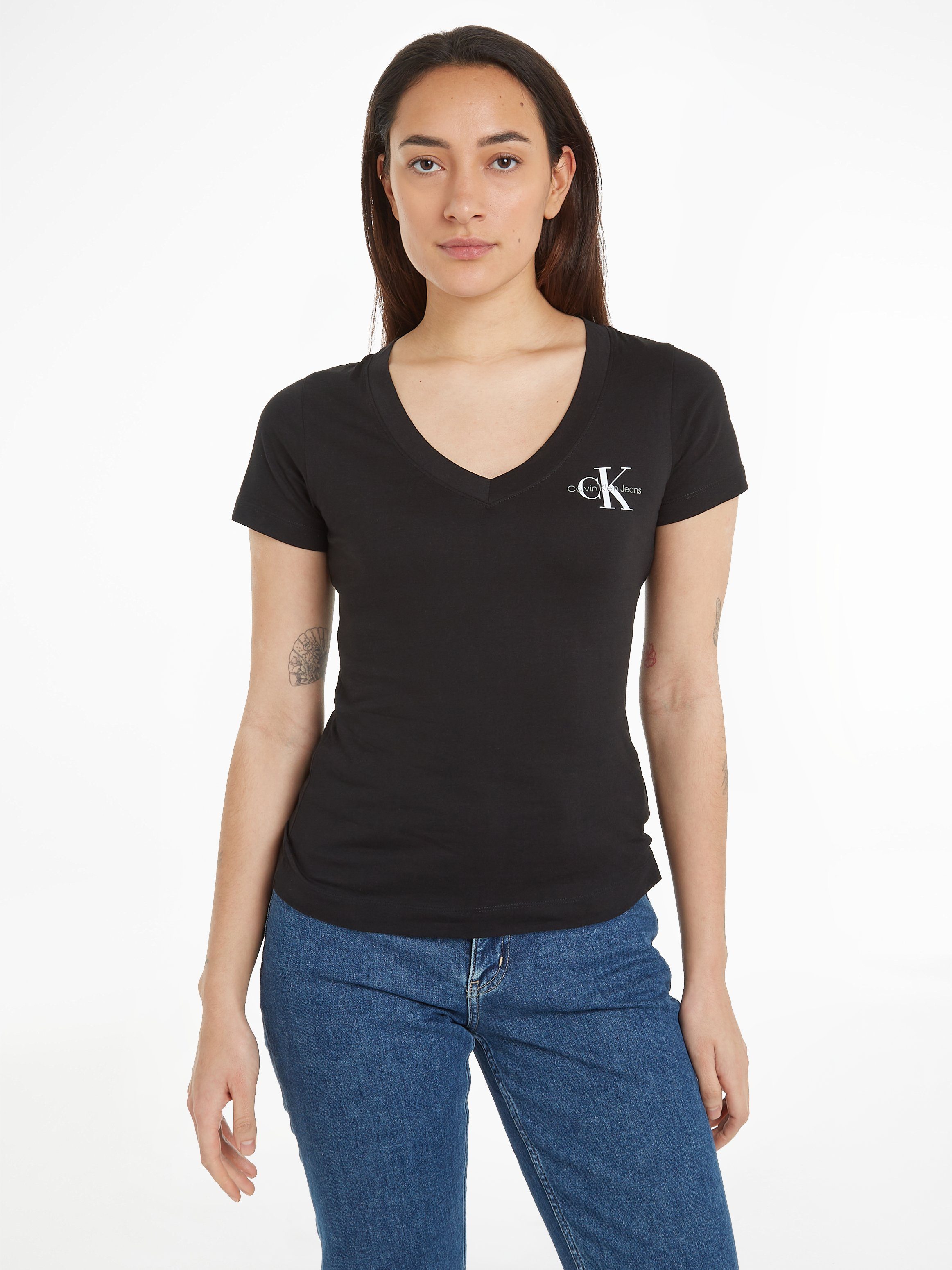 Calvin Klein T-shirt 2-PACK MONOLOGO V-NECK TEE (Set van 2)